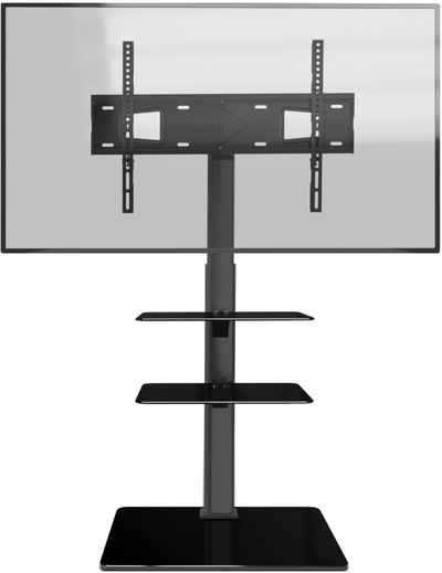 ONKRON »TS5550-BLK« TV-Ständer, (bis 65,00 Zoll, TS5550-BLK, TS5550-BLK, 32" - 65" Zoll, Belastung bis 30kg, VESA: 100x100-600x400 mm, 3 vertikale Schienenpositionen, Schwenkwinkel: +/- 25°, Hartglasfu)