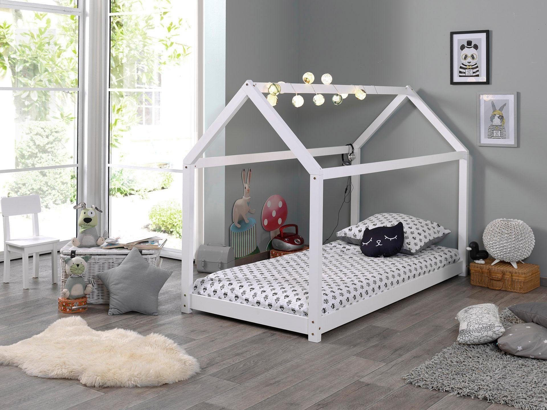Kinderbett Cabane, Kiefer massiv, Made in Europe, inklusive Rolllattenrost