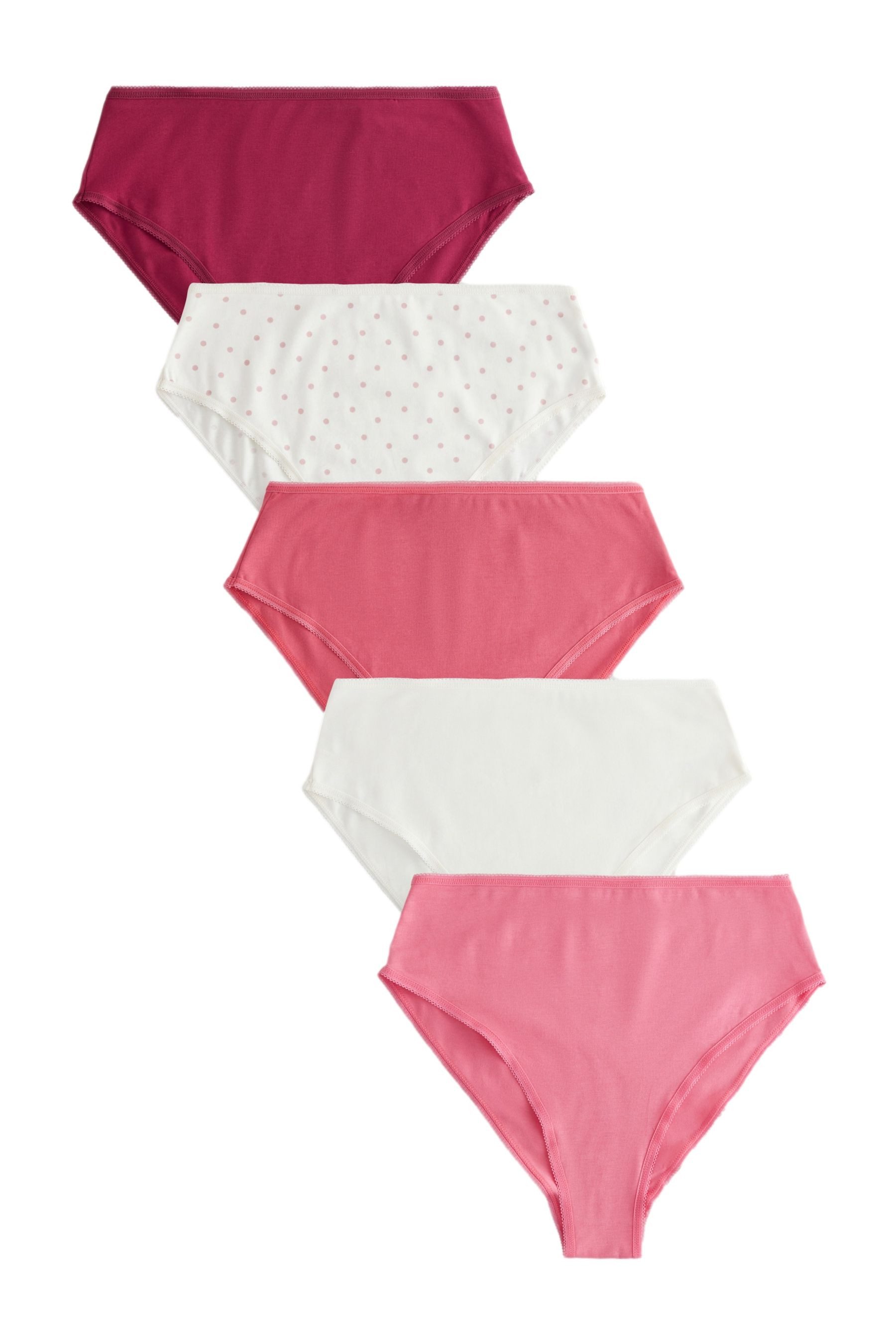 Taillenslip 5er-Pack Hochbund-Slips, hoher Beinausschnitt
