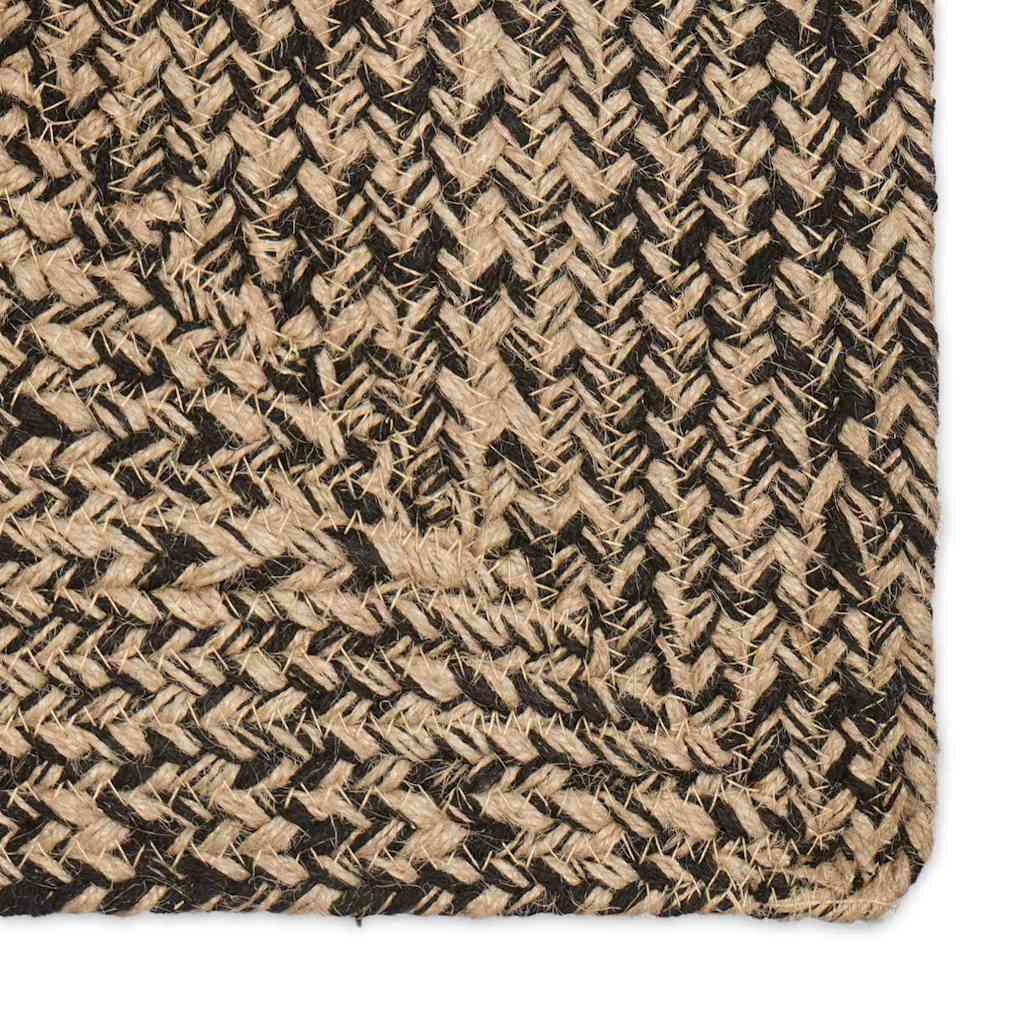 vidaXL Teppich Teppich Geflecht Natur und Schwarz 60 x 250 cm Jute