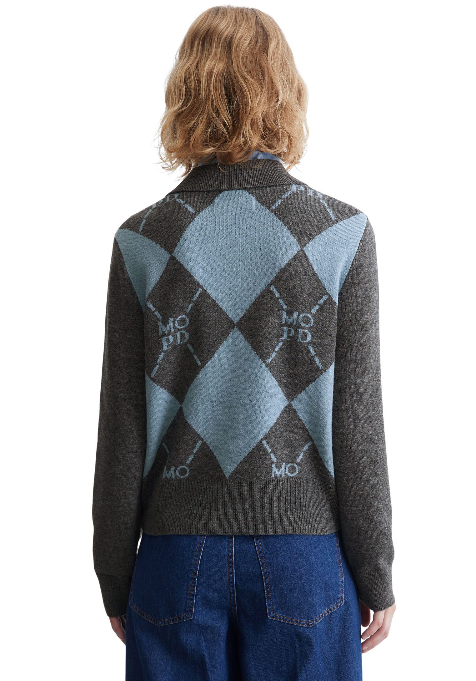 Marc O'Polo DENIM Jacquardstrickjacke mit elegantem günstig online kaufen