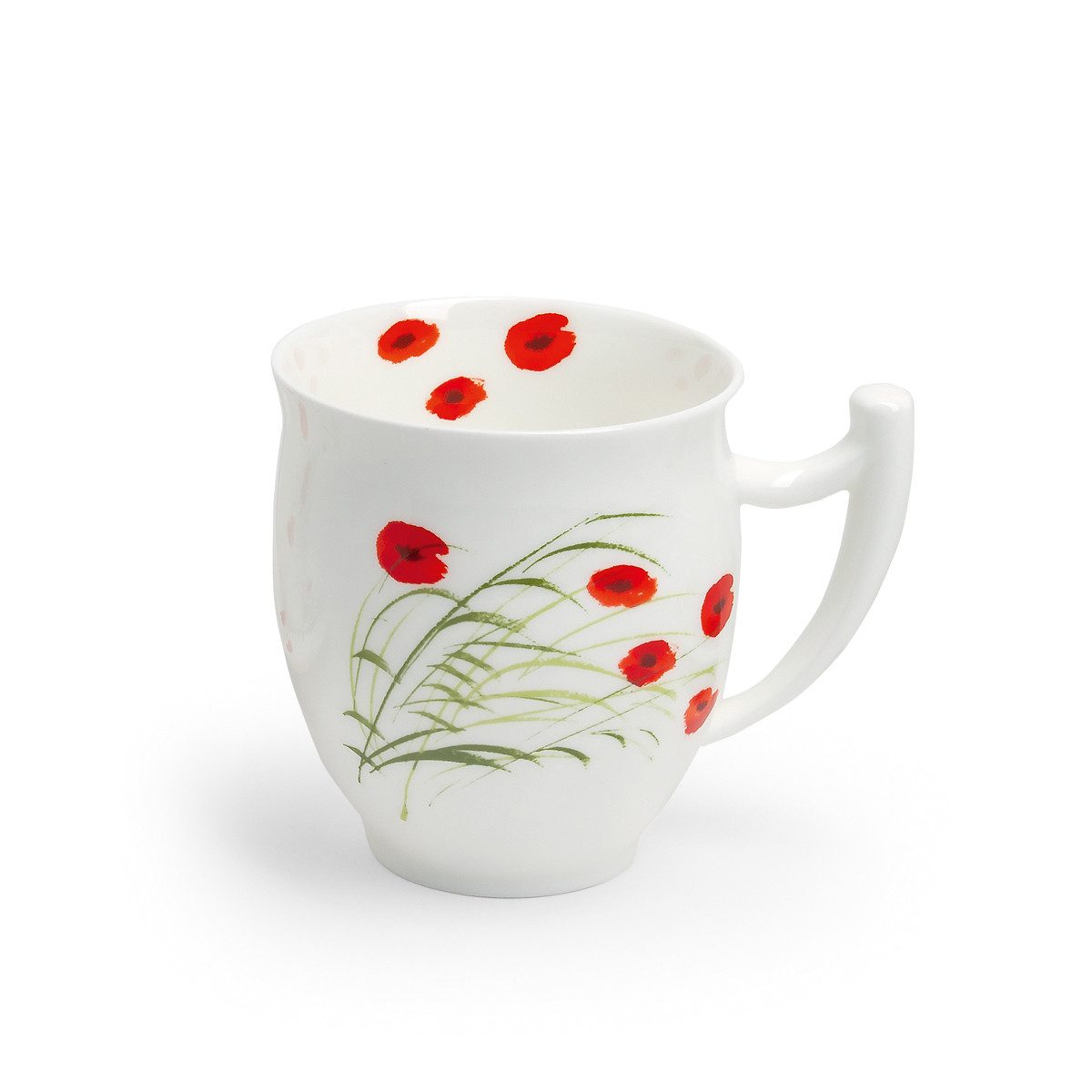 TeaLogic Tasse Caprice, Porzellan, Spülmaschinengeeignet, Mehrfarbig, Motiv: Mohn, Höhe: 10cm