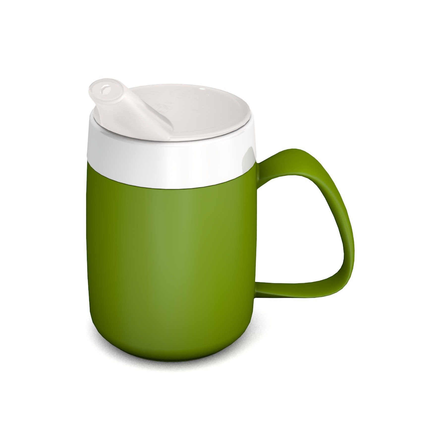 Ornamin Schnabelbecher Becher mit Trink-Trick mit Schnabelaufsatz/Trinkaufsatz, 2-tlg., Kunststoff, Trinkhilfe l Alltagshilfe l Schnabeltasse l Made in Germany