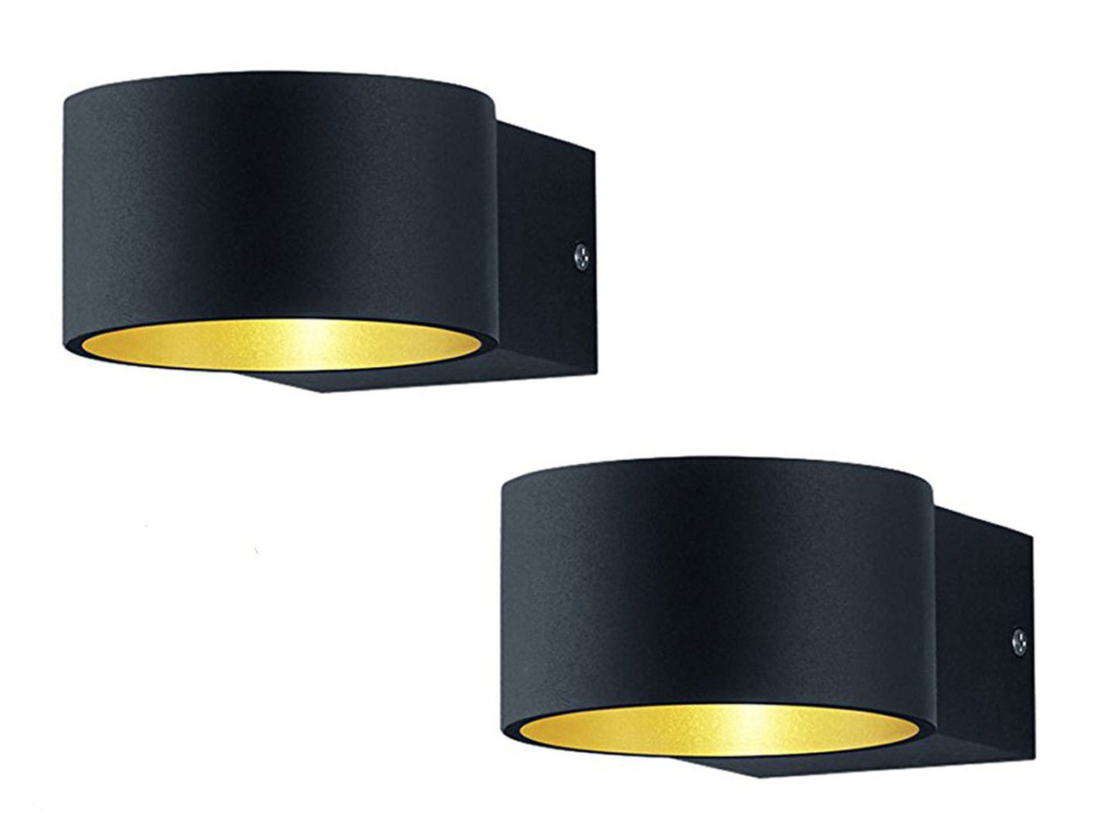 TRIO Leuchten LED Wandleuchte, LED fest integriert, Warmweiß, 2er Set kleine LED Wand-strahler innen Lichtspots Treppenaufgang H 6cm