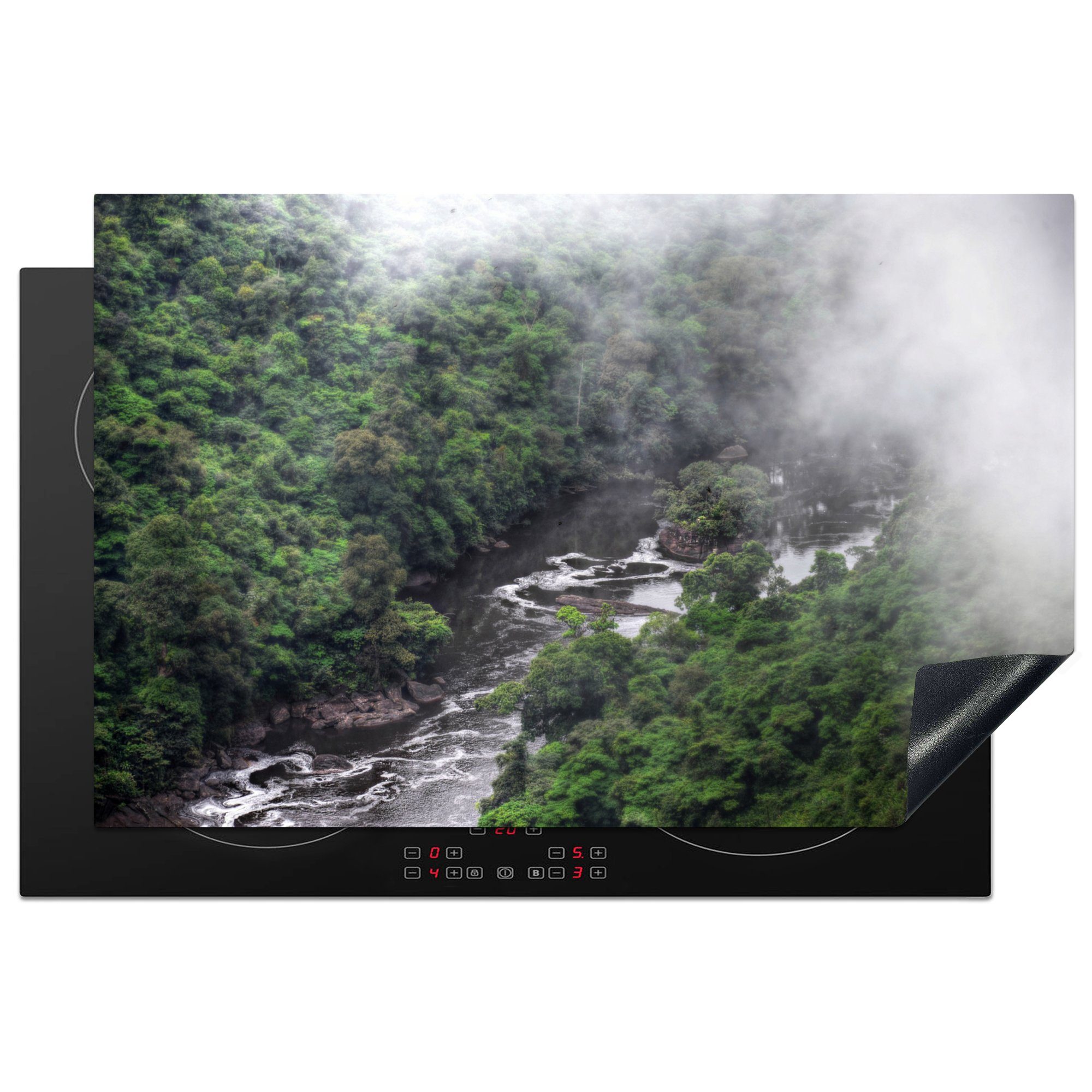 MuchoWow Herdblende-/Abdeckplatte Wasser des Demerara-Flusses in Guyana, Vinyl, (1 tlg), 81x52 cm, Induktionskochfeld Schutz für die küche, Ceranfeldabdeckung