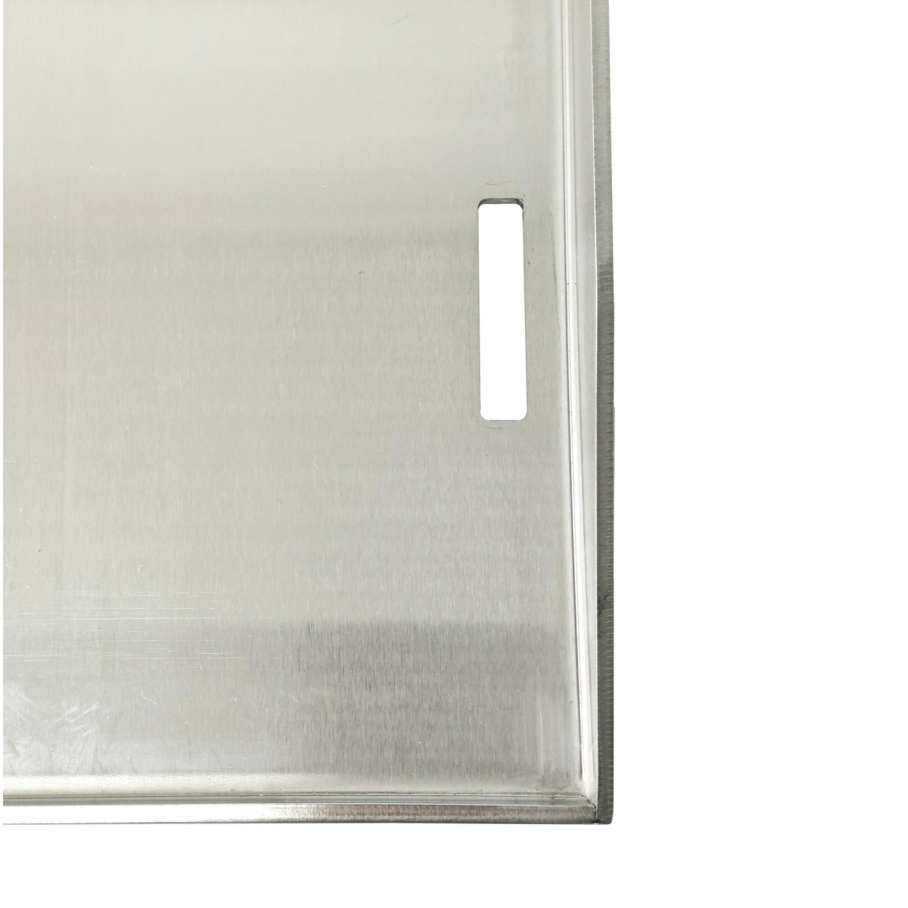 geda grill Grillplatte Plancha Edelstahl 49 x 30 x 4 cm (1-St), V2A Edelstahl massiv, mit Fettablauf. passt ODIN.