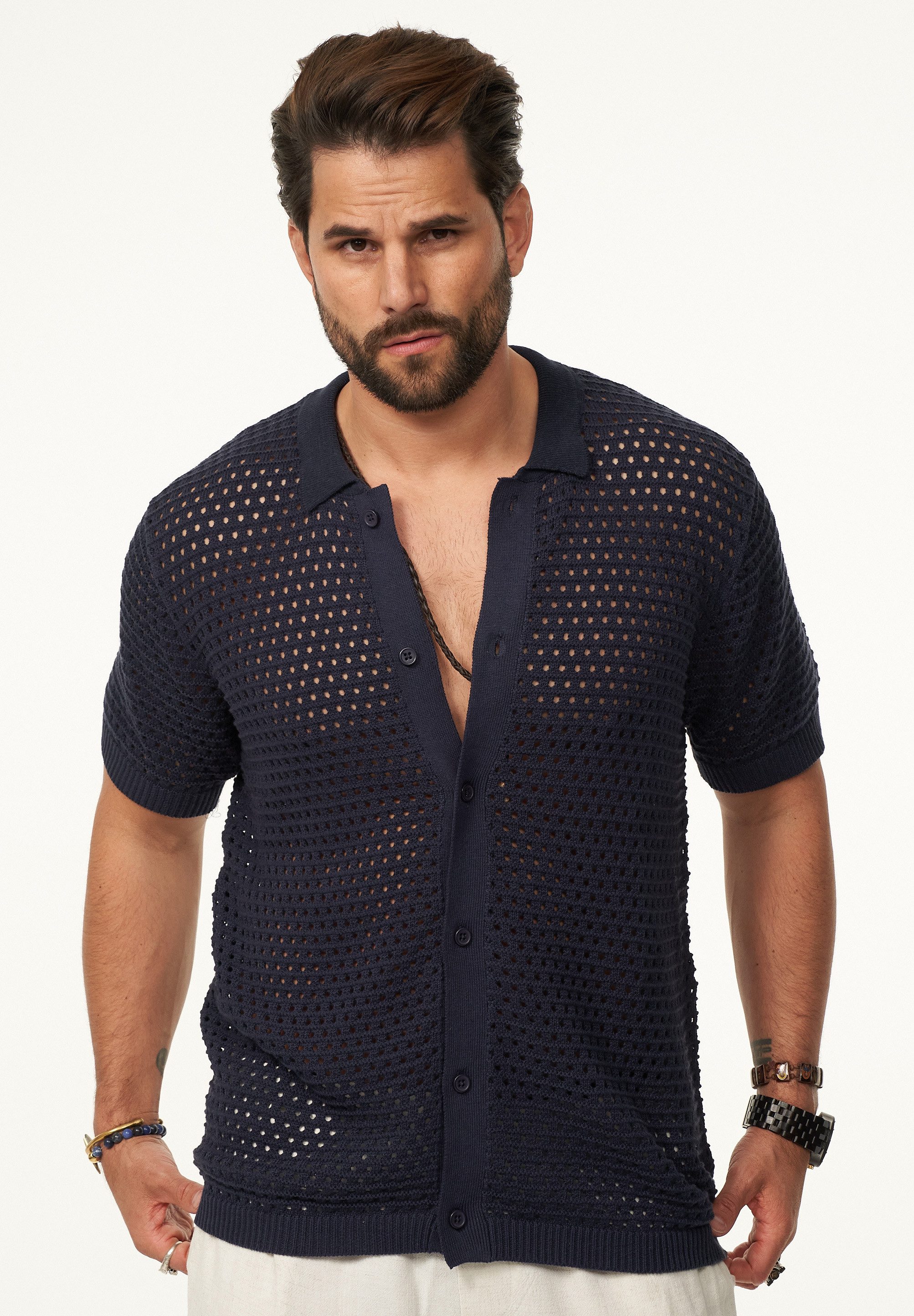 Poloshirt im Crochet Vintage Summer-Look
