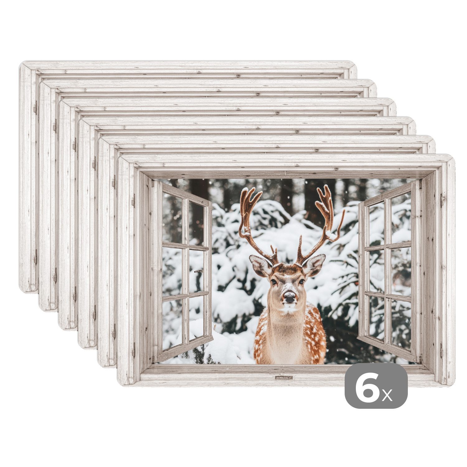 MuchoWow Platzset Durchgucken - Hirsch - günstig online kaufen