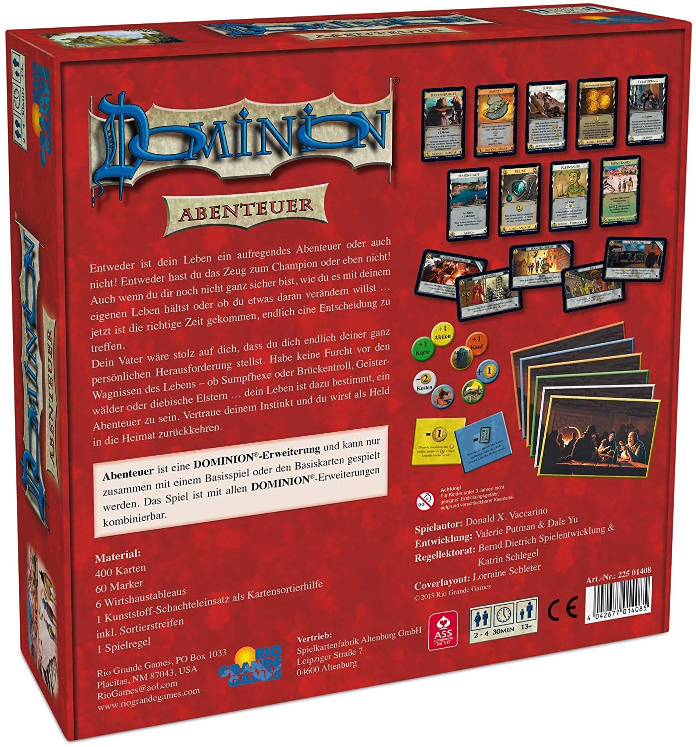 Rio Grande Games Spiel RGG - Dominion - Erweiterung Abenteuer, Brettspiel
