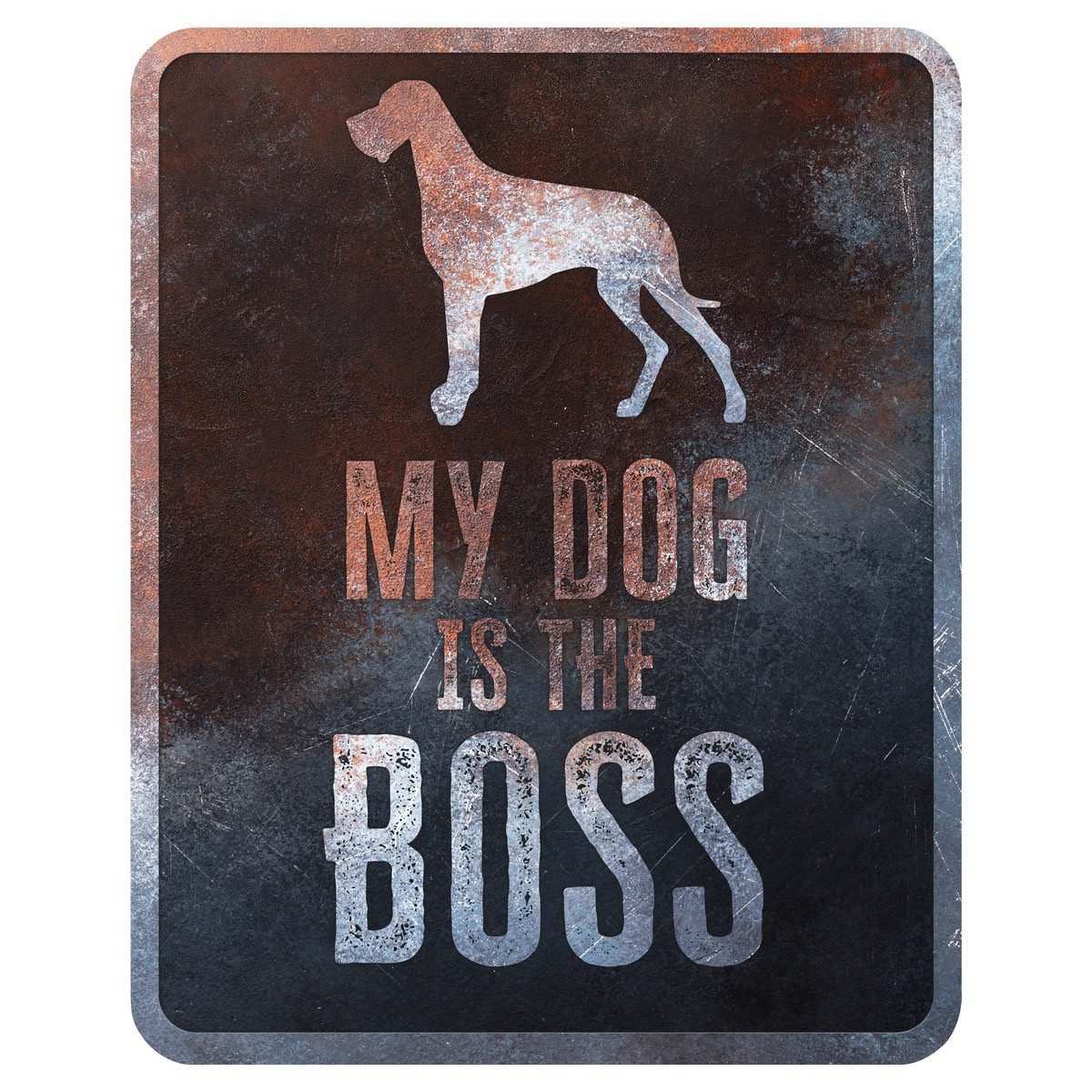D&D Warnschild Warnschild Square Dogge Englisch rostig