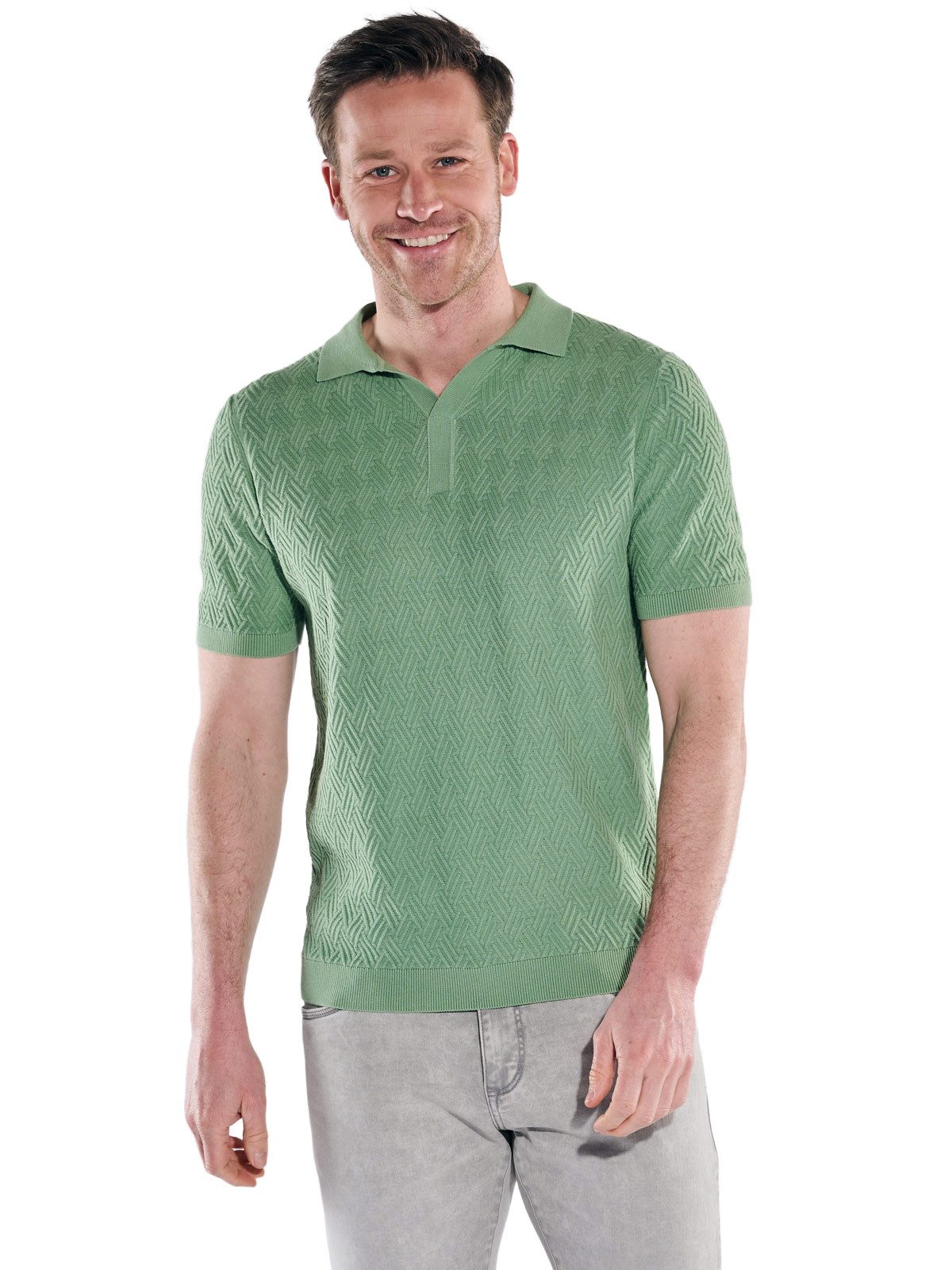 Engbers Poloshirt Herren Strick Polo-Shirt, Gruen