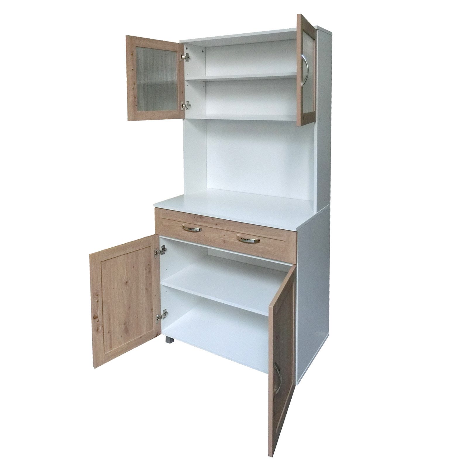 HTI-Living Küchenbuffet Küchenbuffet mit Glasteil Weiß günstig online kaufen