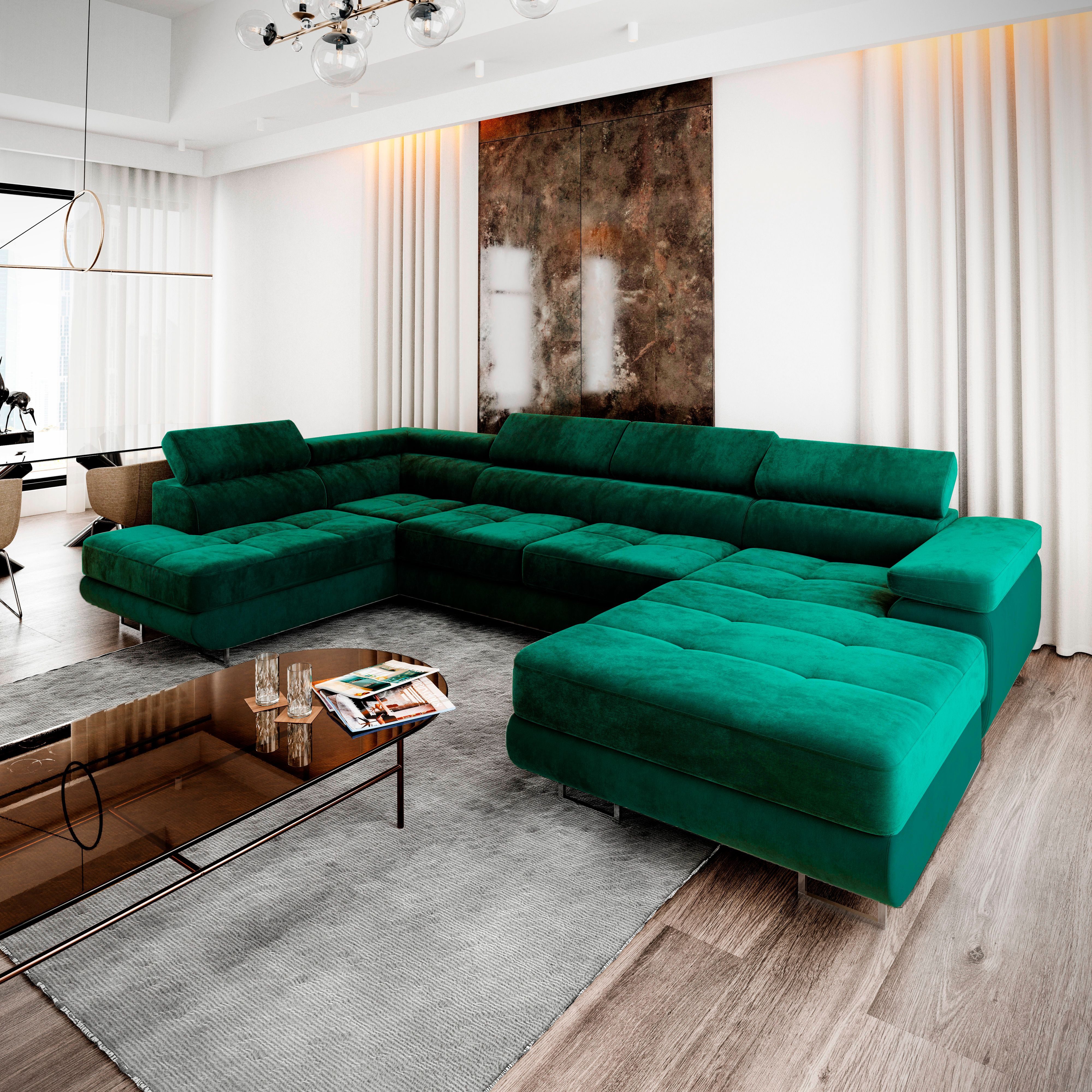 Masseno Ecksofa CASONE mit Schlaffunktion U-Form, günstig online kaufen