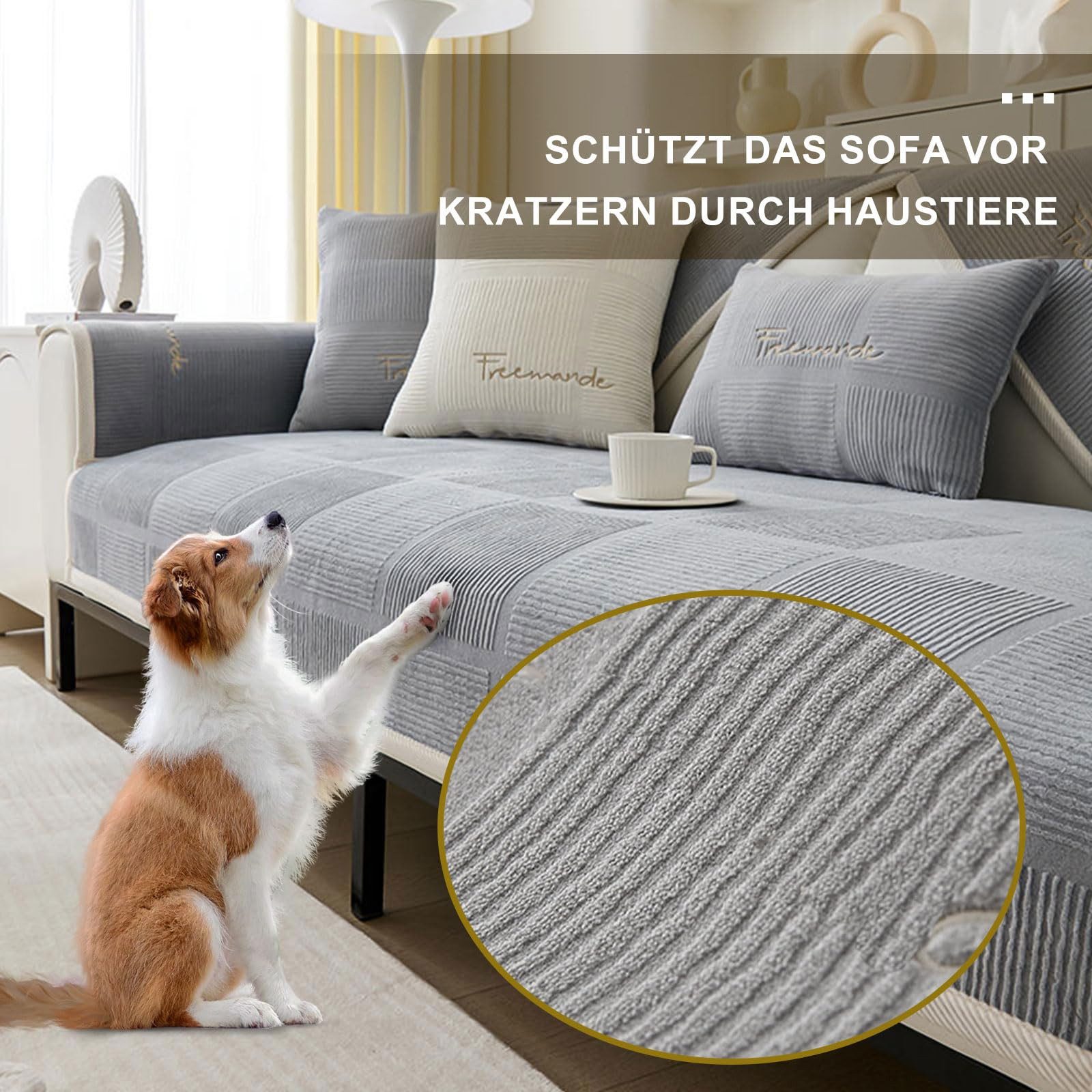 Diwzbyn Sofaschoner Sofa Überzug, Couch Überzug L Form 1/2/3/4 Sitzer, Sofa Cover, Sofabezug Ecksofa rutschfeste Sofaschoner, Sofadecken