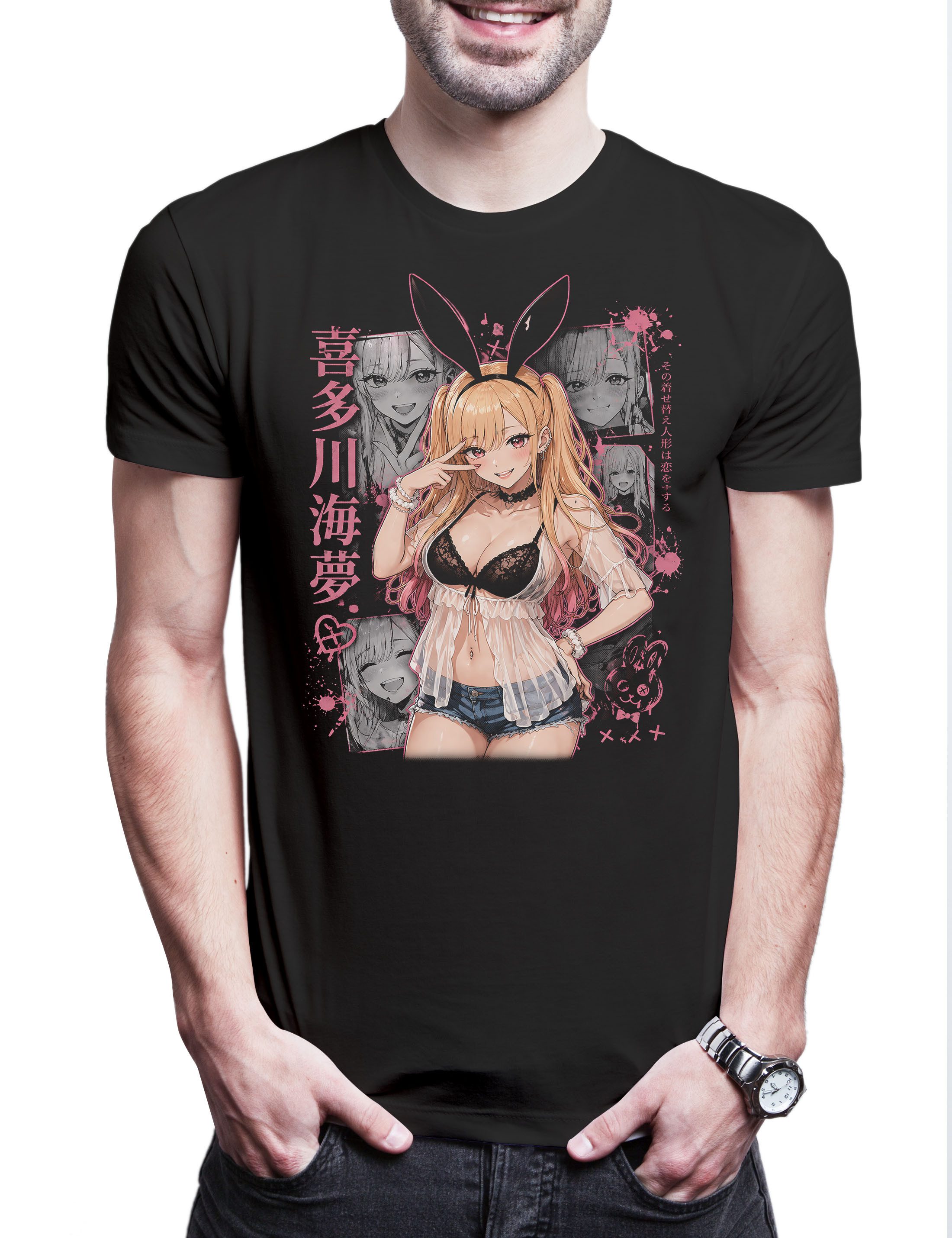 Print-Shirt Bunny Misa Herren T-Shirt Light Note Kira Yagami L Death Ryuk Series