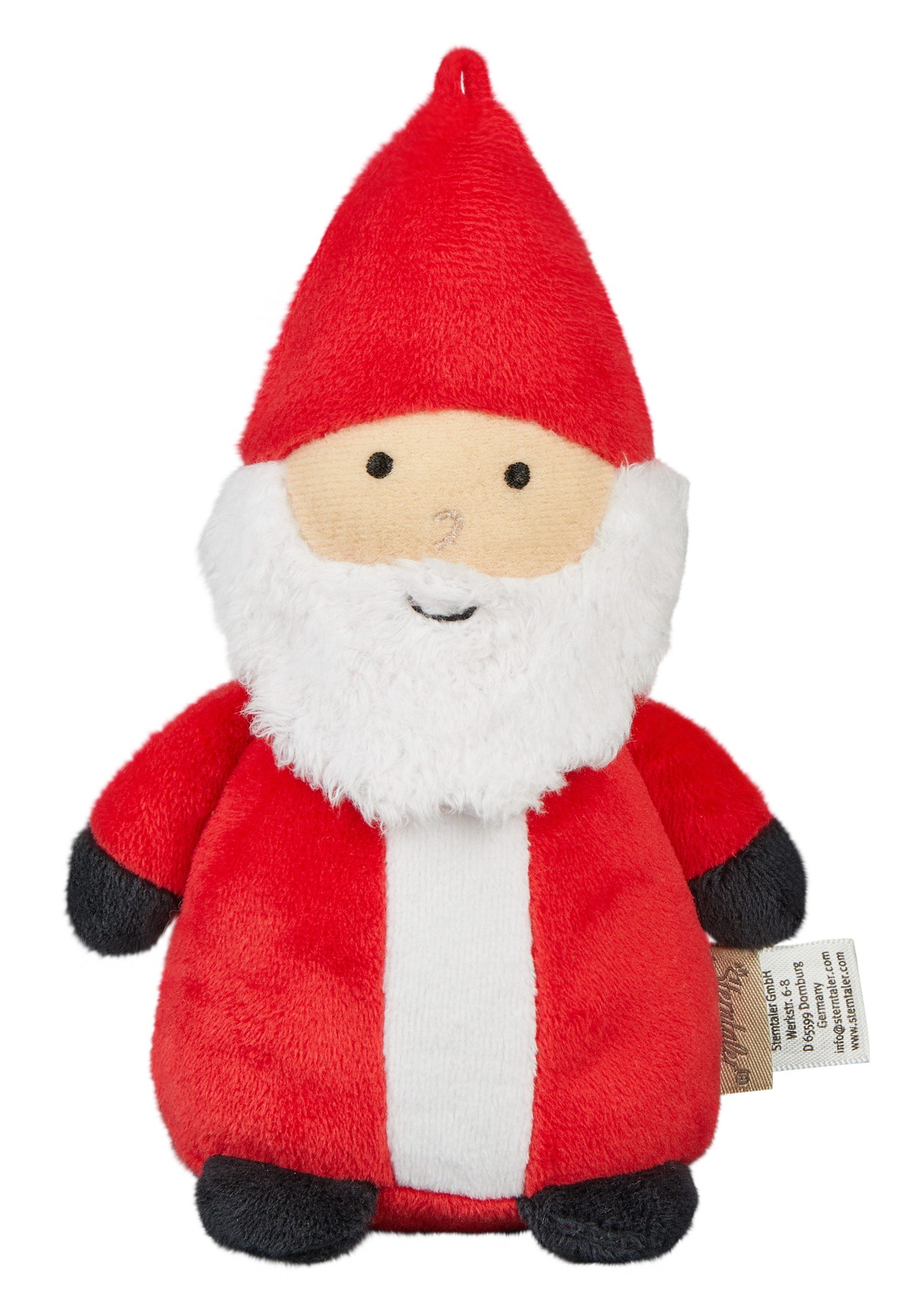 Sterntaler® Kuscheltier Kuscheltier S Weihnachtsmann (Einzelartikel, 1-St), aus kuscheligen Stoffen, weich wattiert, mit integrierter Rassel