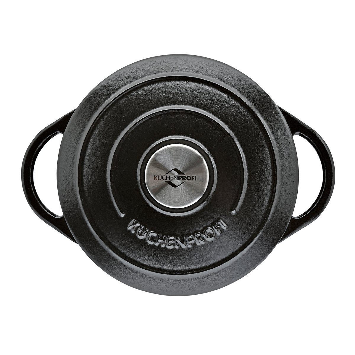 Küchenprofi Bratentopf Runder Bratentopf Provence Gusseisen Schwarz, Rund