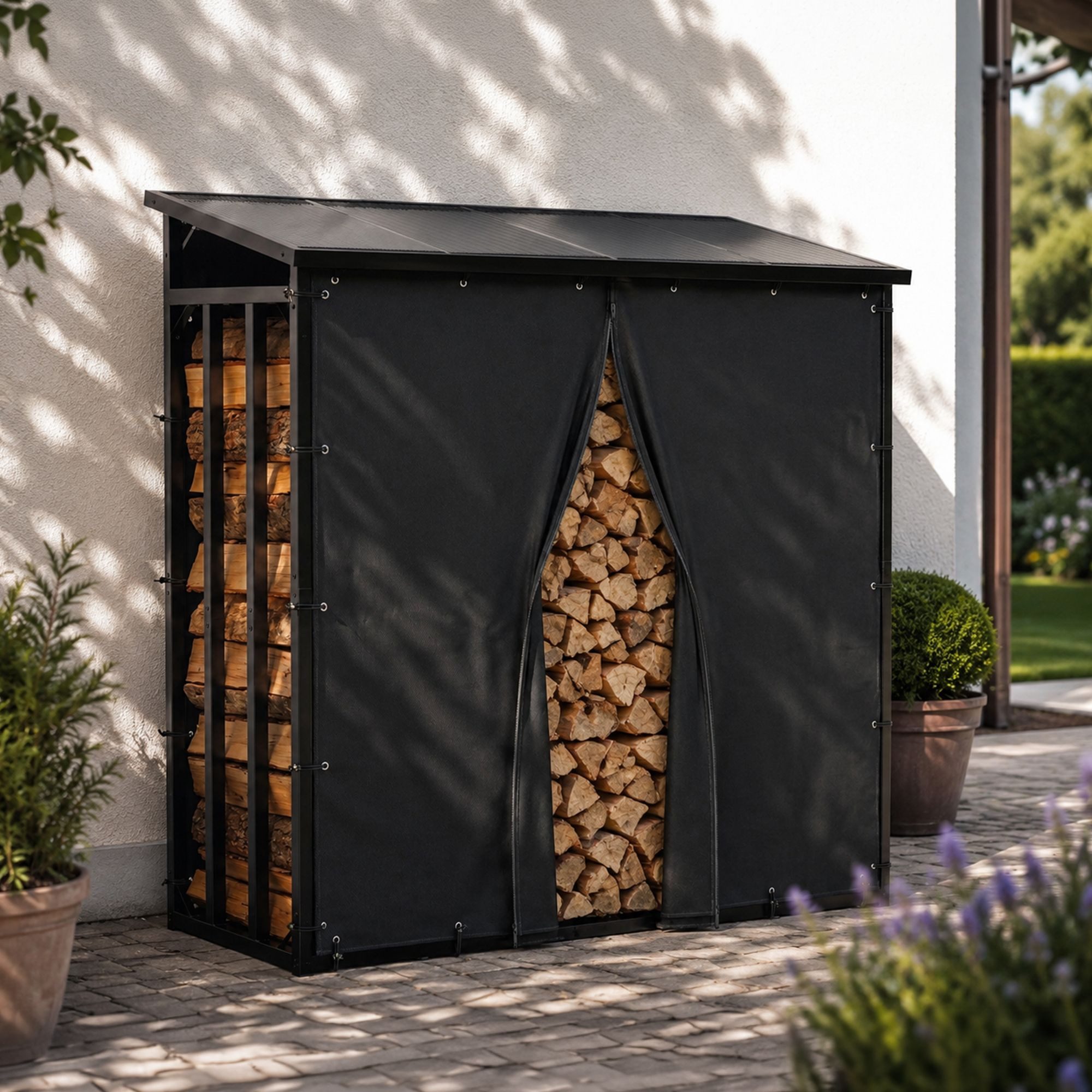 CLP Kaminholzregal Redford, BxTxH:189x71x187 cm, (1er), 189x71x187 cm, mit Tragetasche als Geschenk