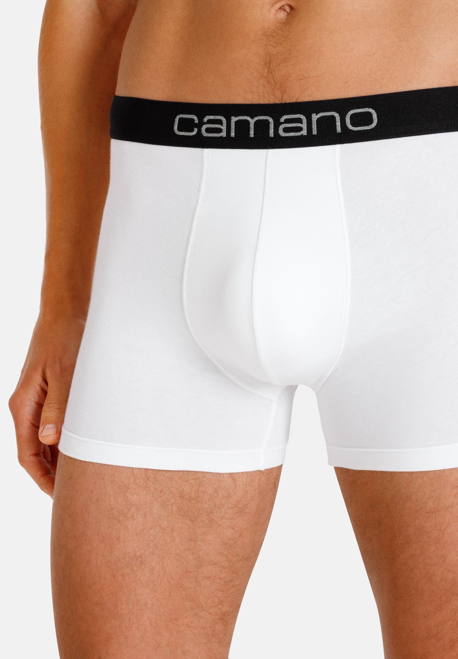 (BCI) weiß Boxershorts Baumwolle Comfort 2er mit Pack nachhaltigerer Camano (2-St)