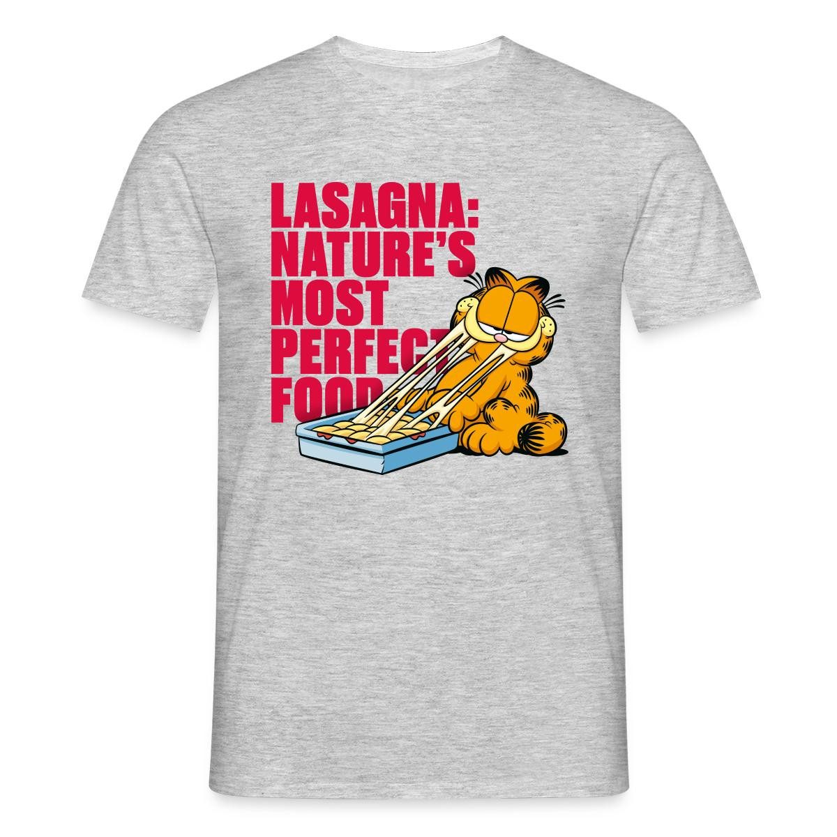 T-Shirt Garfield Lasagne Das Perfekte Essen Männer T-Shirt