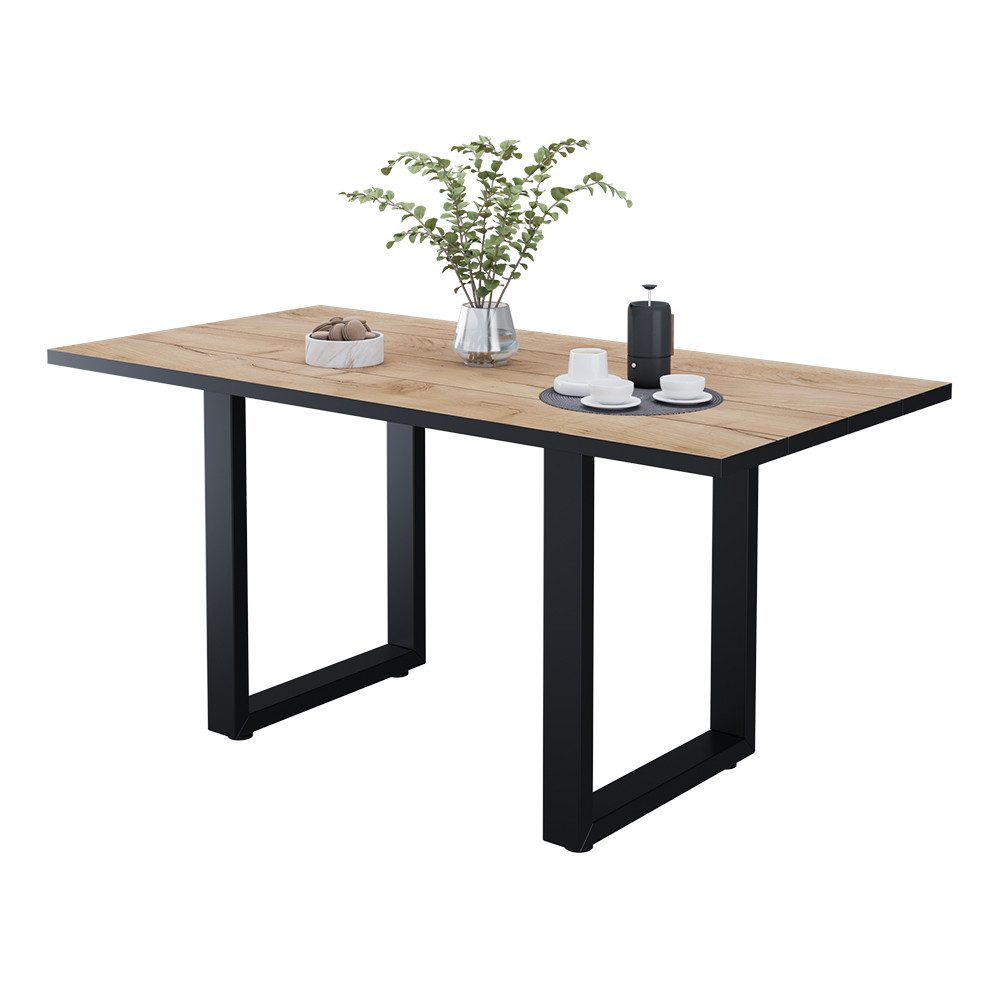 Vicco Esstisch Livorno, Schwarz/Goldkraft Eiche, 160 x 80 cm (1-St) – Bild 5 von 5