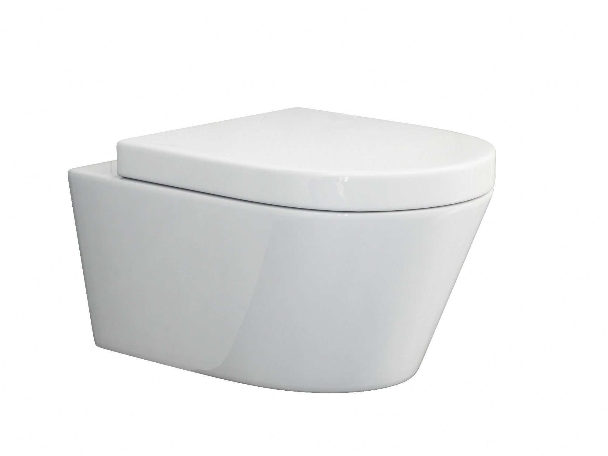 Tiefspül-WC spülrandlose Toilette mit WC-Sitz weiß Hänge-WC Tiefspüler