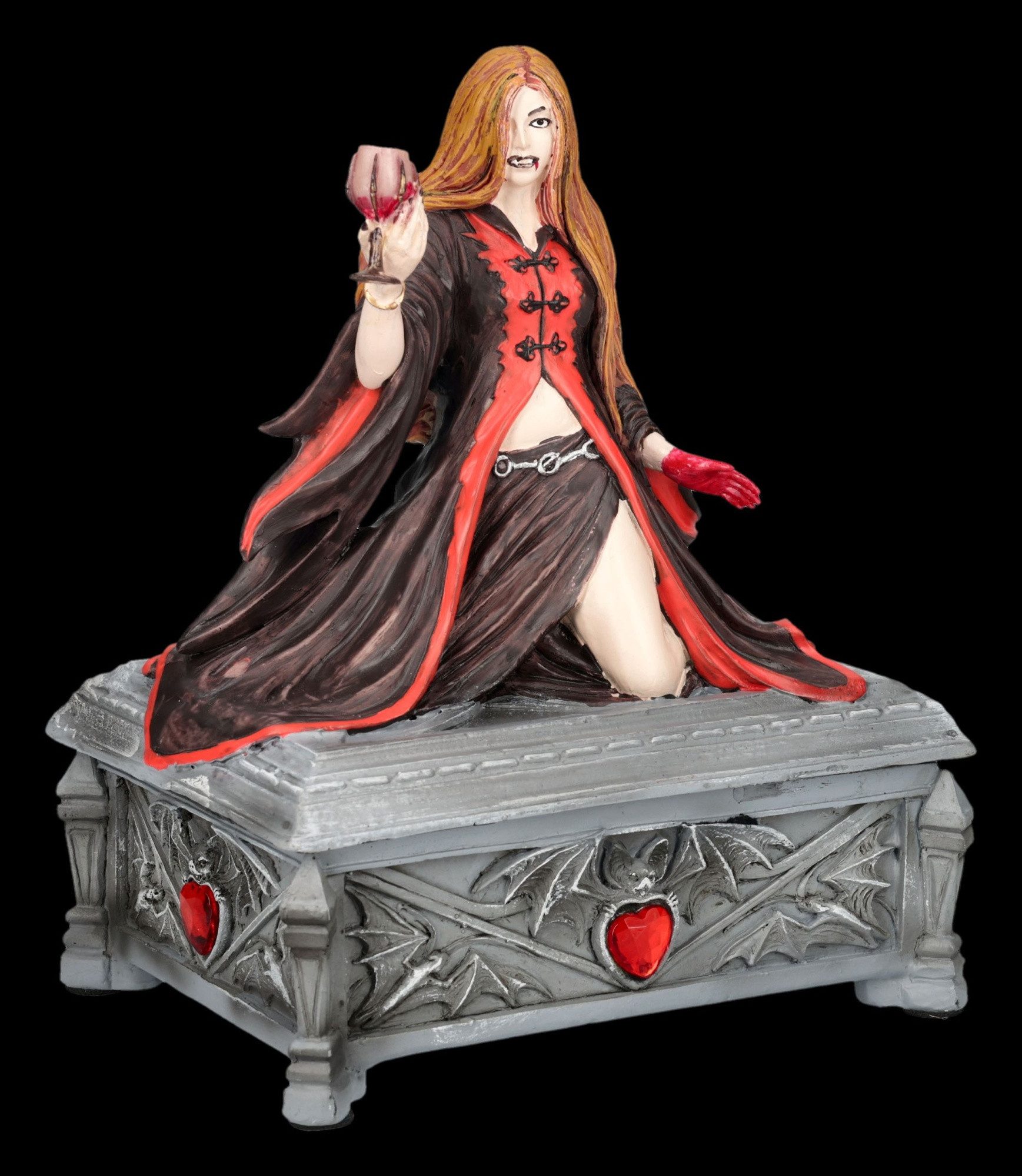 Figuren Shop GmbH Dekoobjekt Vampirin Schatulle – Blood Moon Box Gothic Figur Deko 16cm Anne Stokes