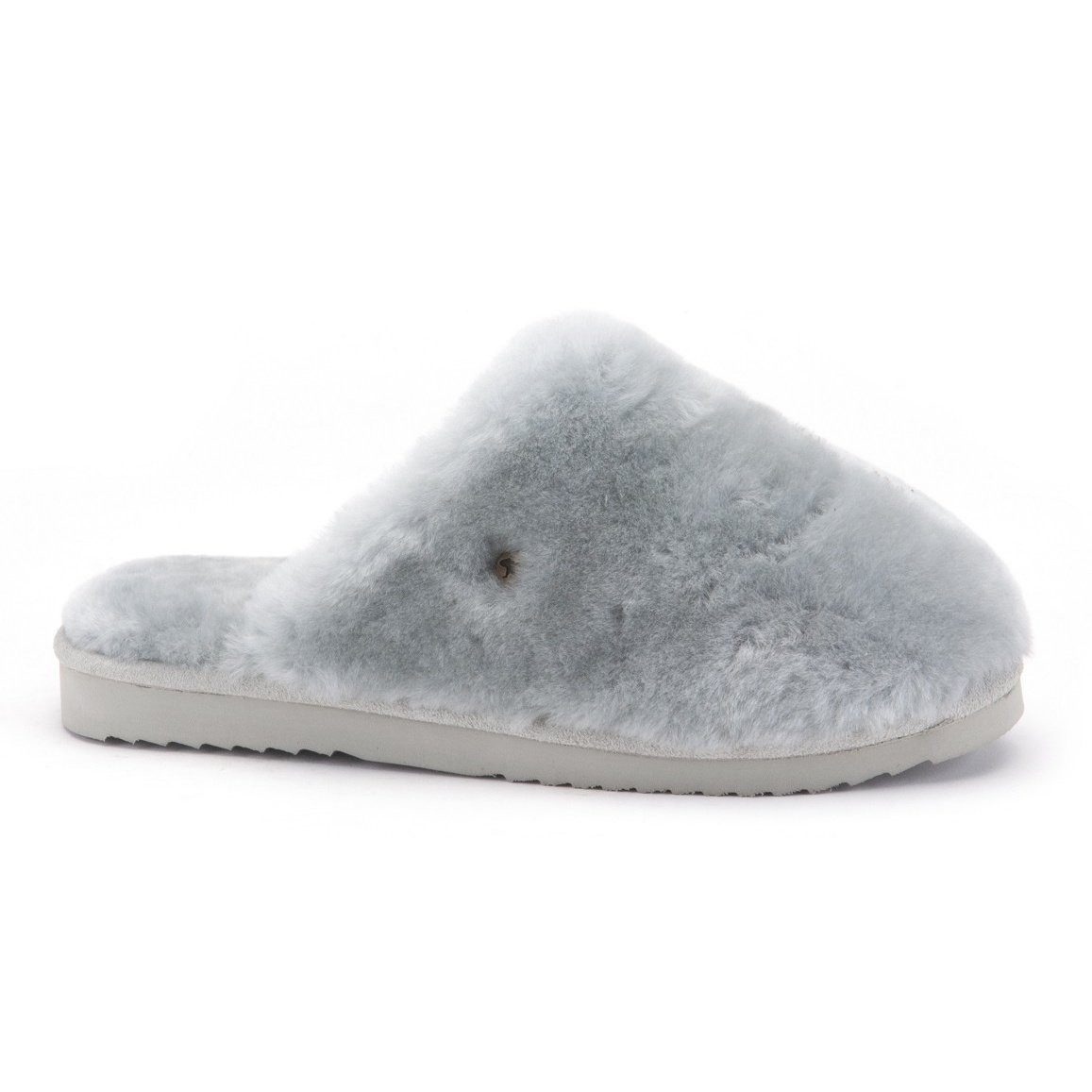 WARMBAT Pantoffel Mungo Fur mit Merino Schaffell eisblau Damen Hausschuh