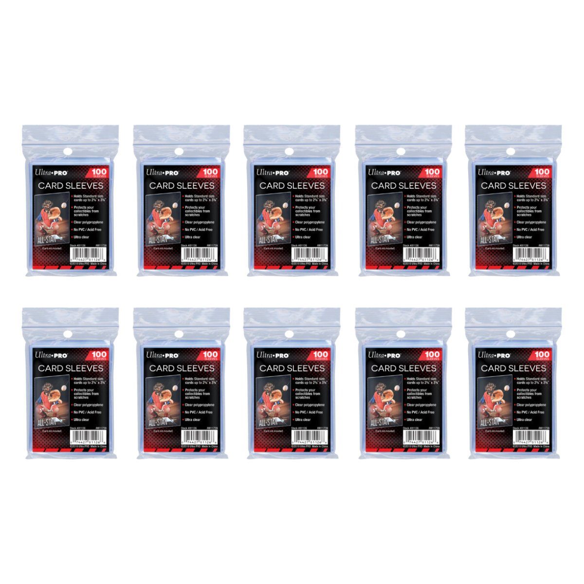 Ultra Pro Sammelkarte 10 x 100 Weiche Hüllen - 1000 Ultra PRO Soft Sleeves für Sammelkarten