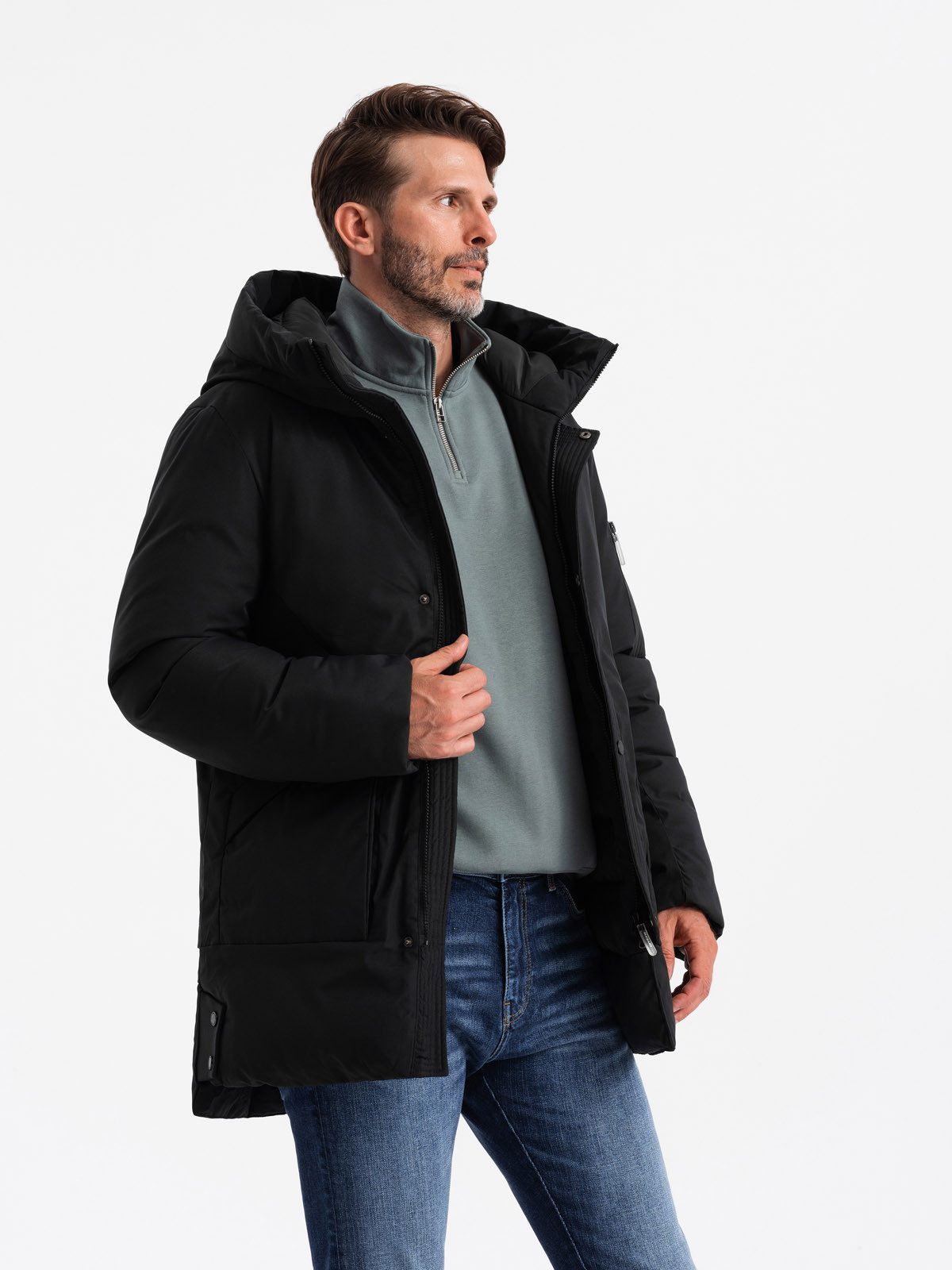 OMBRE Outdoorjacke Lange Herren-Saisonjacke im Outdoor-Stil günstig online kaufen