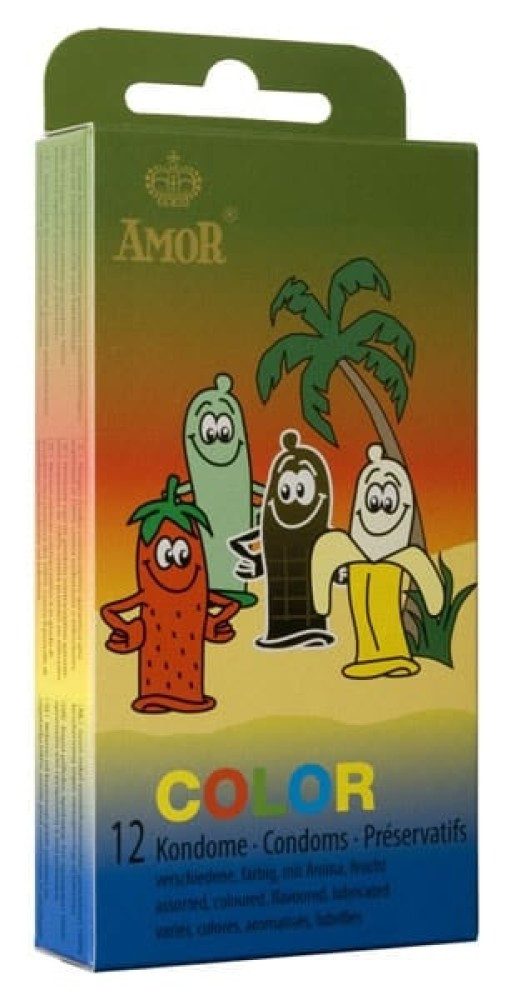 Amor Kondome AMOR Color / 12 pcs content, 1 St., mit verschiedenen Farben und Aromen