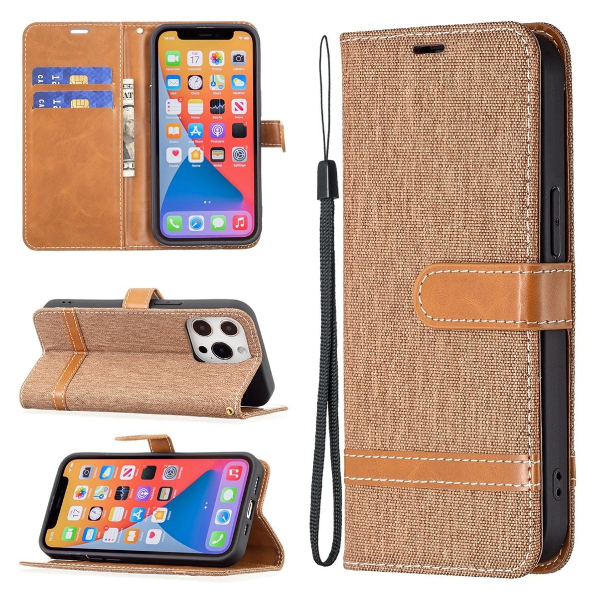 König Design Handyhülle Apple iPhone 13 mini, Schutzhülle Schutztasche Case Cover Etuis Wallet Klapptasche Bookstyle
