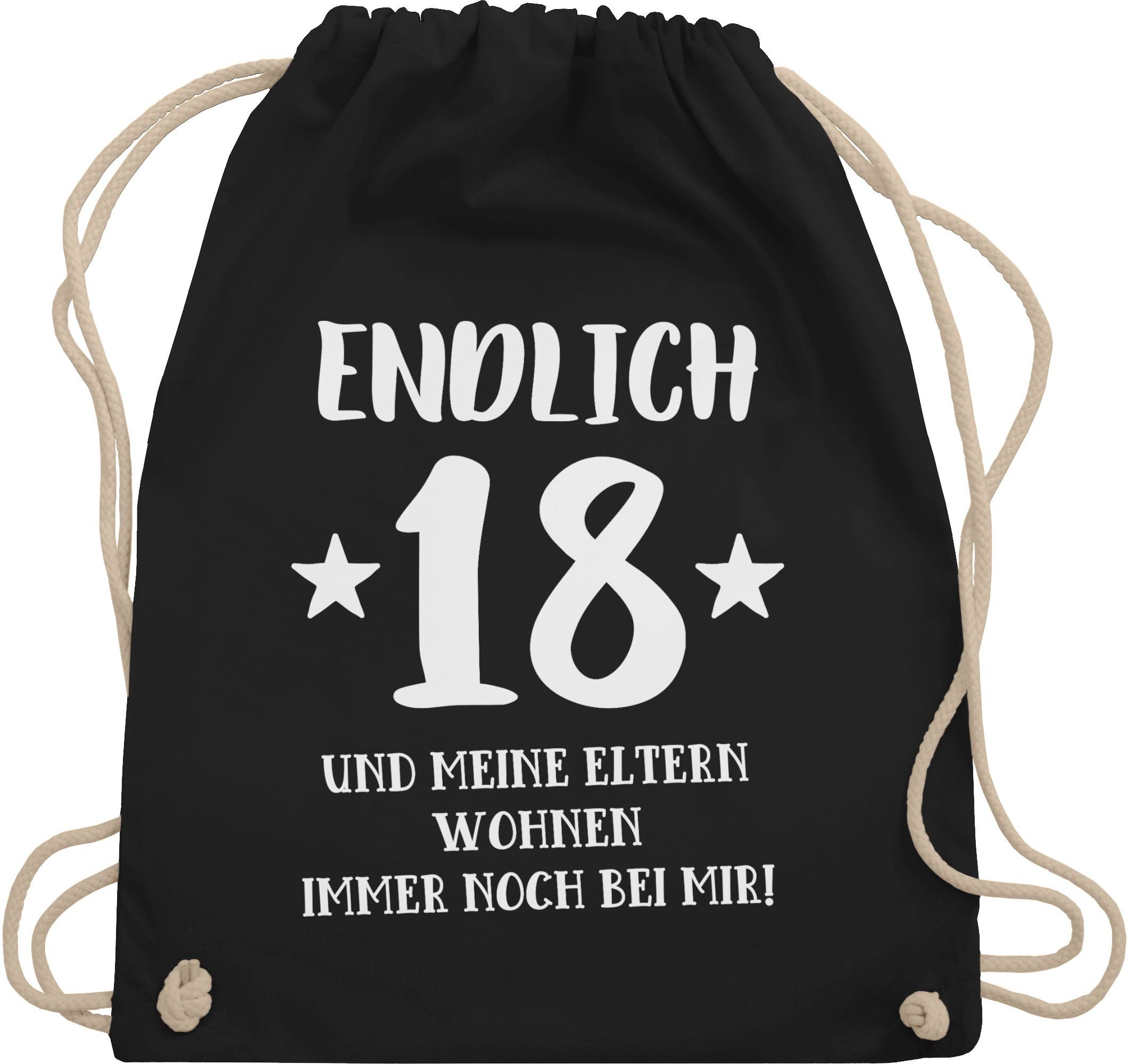 Turnbeutel Endlich achtzehn - Eltern Wohnen bei mir