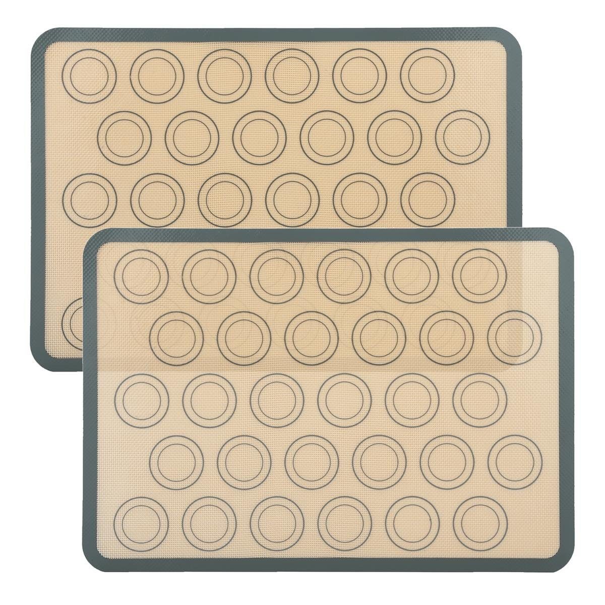 Intirilife Backmatte, Silikon (2-tlg), 2x Silikon Macaron Backmatte - Größe 42 x 29.5cm