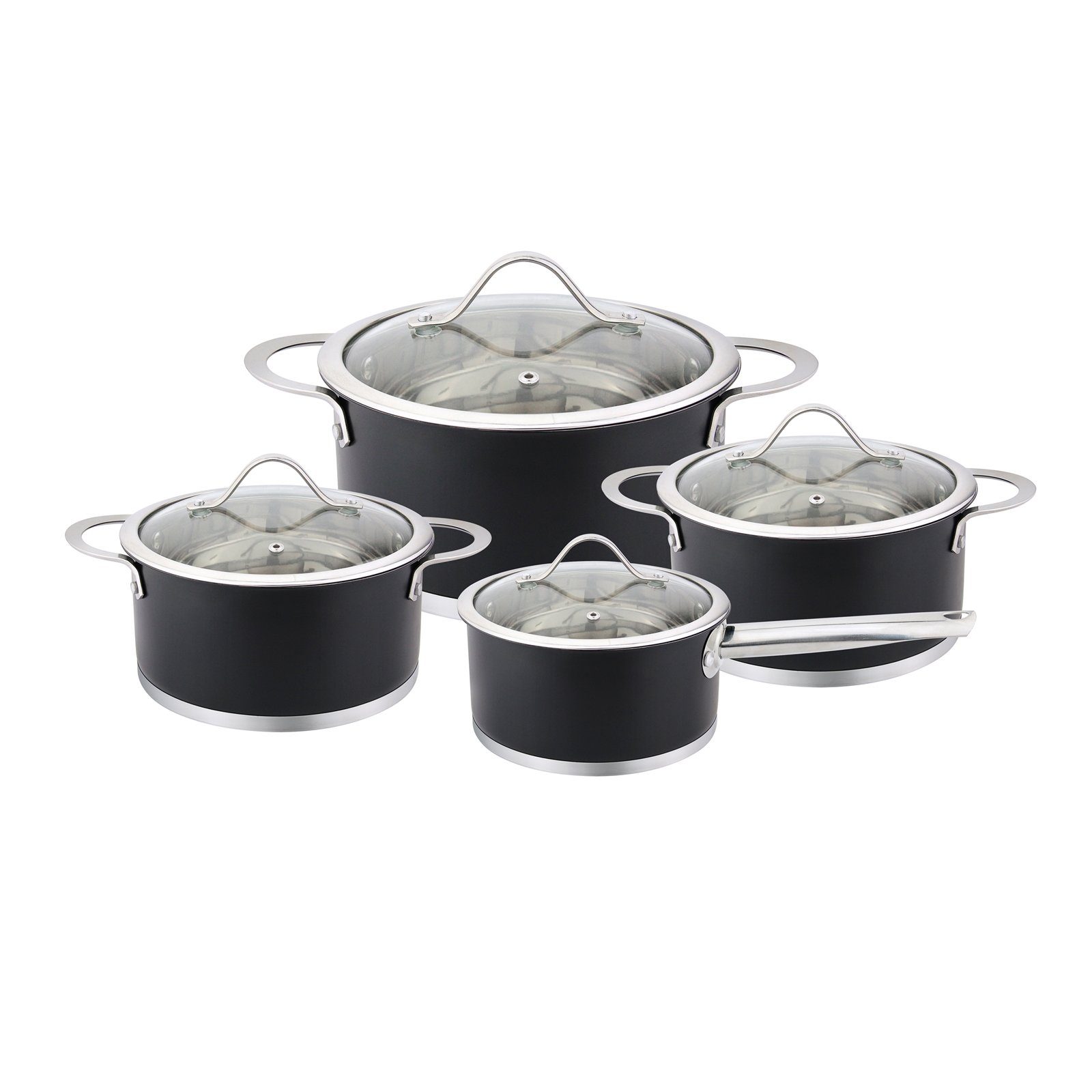 Edelstahl Topf-Set Edelstahl Michelino 8-teilig, (8-tlg) Kochtopf-Set