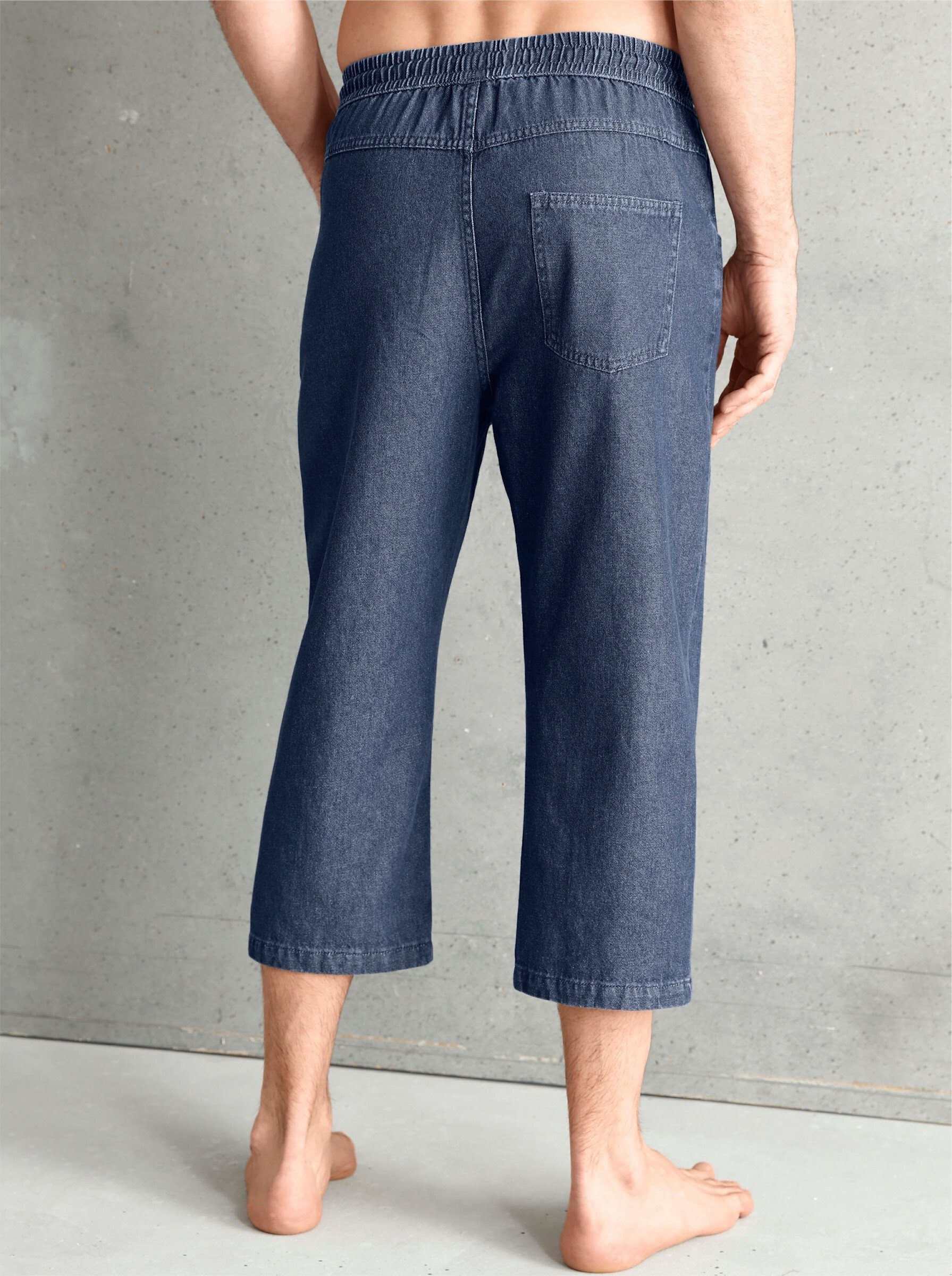 an! Sieh blue-stone-washed Jogginghose