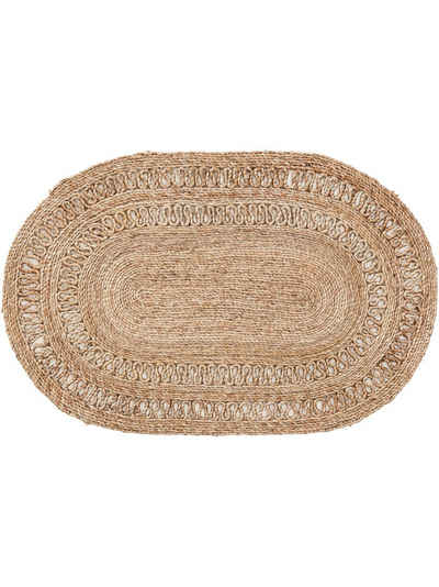 Fußmatte Kamala, benuta, oval, Höhe: 6 mm, Kunstfaser, Berber, Ethno-Style, Wohnzimmer