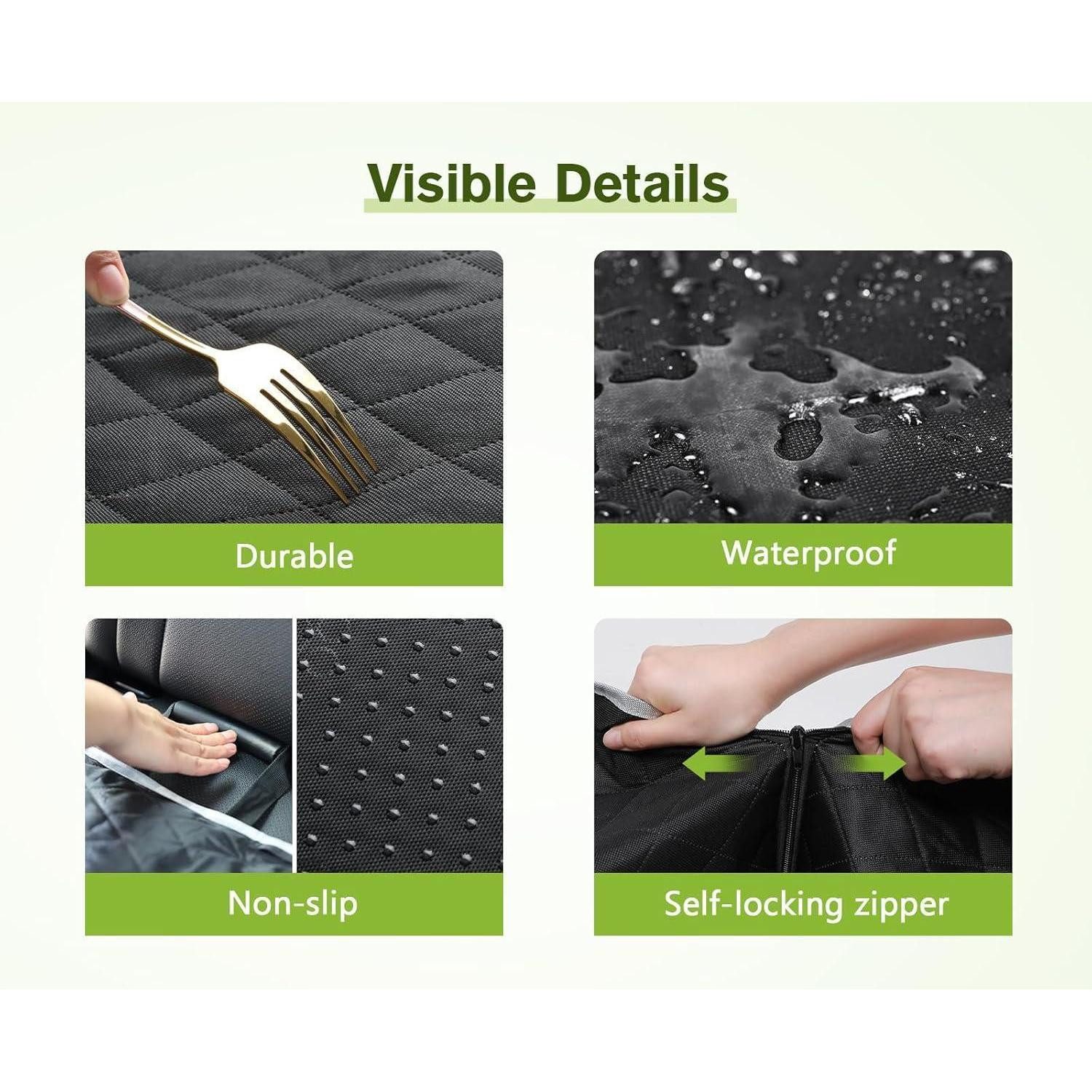 LuxusKollektion Schutzkragen Hundedecke Auto Rückbank Wasserabweisend Schwarz 146x136cm