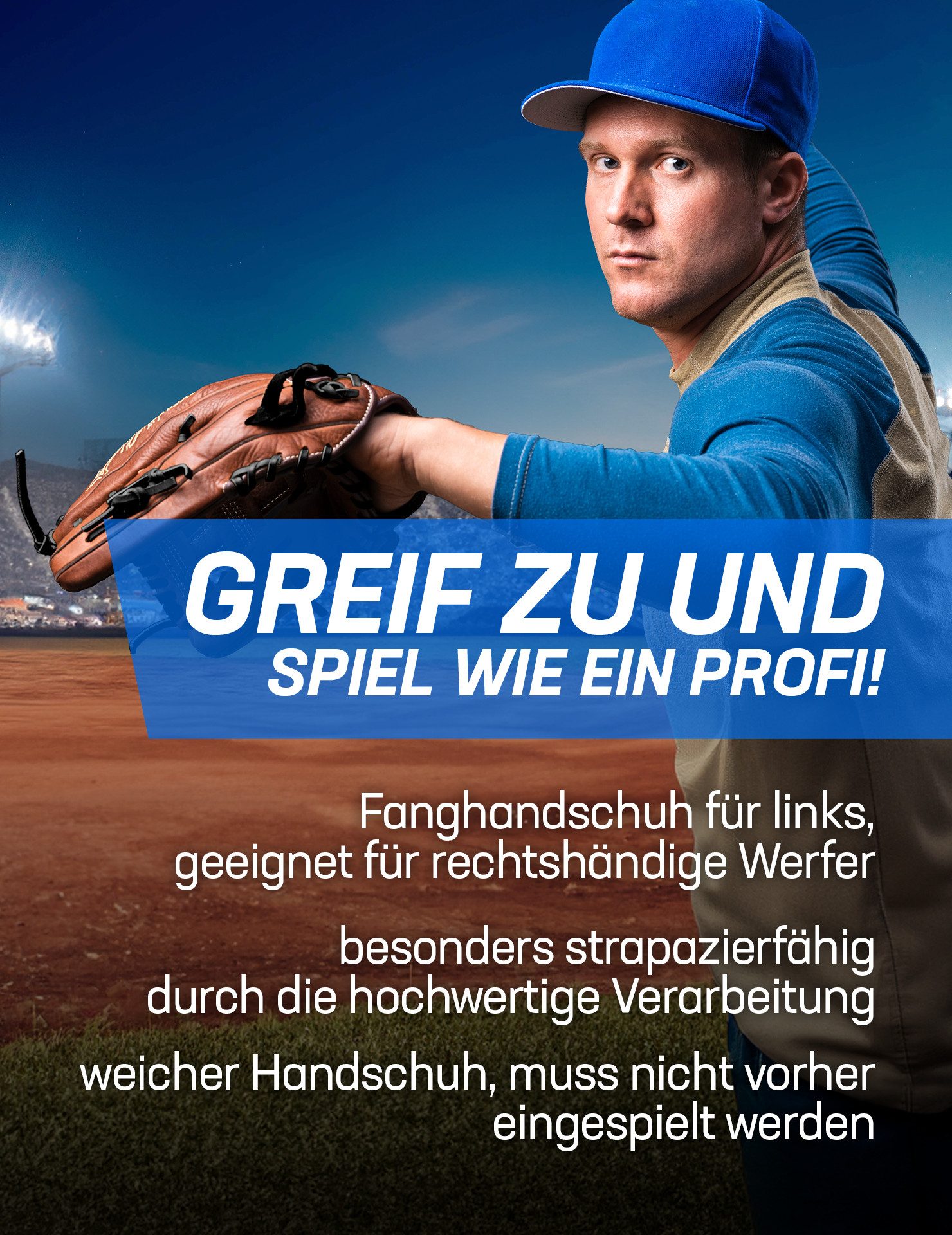 JELEX Baseballhandschuh Safe Catch Baseball Handschuh für Rechtshänder