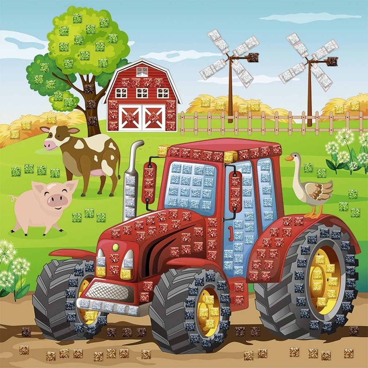 Ursus - Ludwig Bähr Bastelfilz Moosgummi Mosaik Glitter Traktor