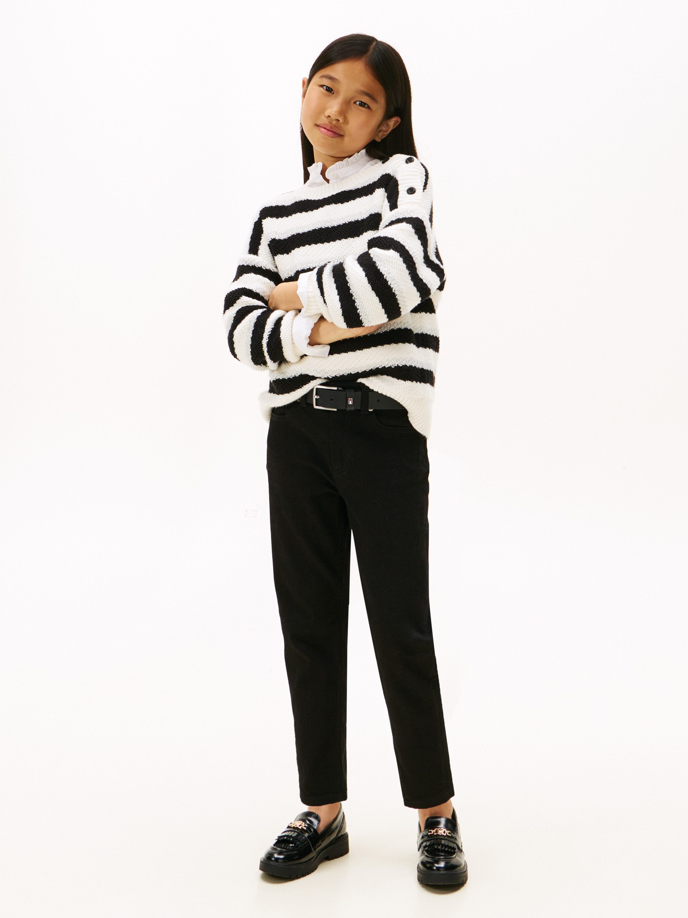 Tommy Hilfiger Strickpullover LUREX STRIPE SWEATER Kinder bis 16 Jahre