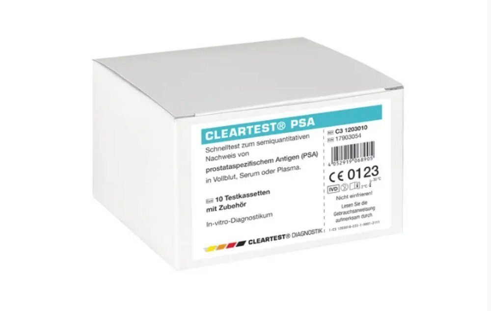 CLEARTEST PSA-Schnelltest zur Früherkennung von Prostatakrebs, Spar-Set, 25-tlg., Benutzerfreundlich, Schnelles Ergebnis, Effiziente Diagnose von Prostataerkrankungen, Für Männergesundheit