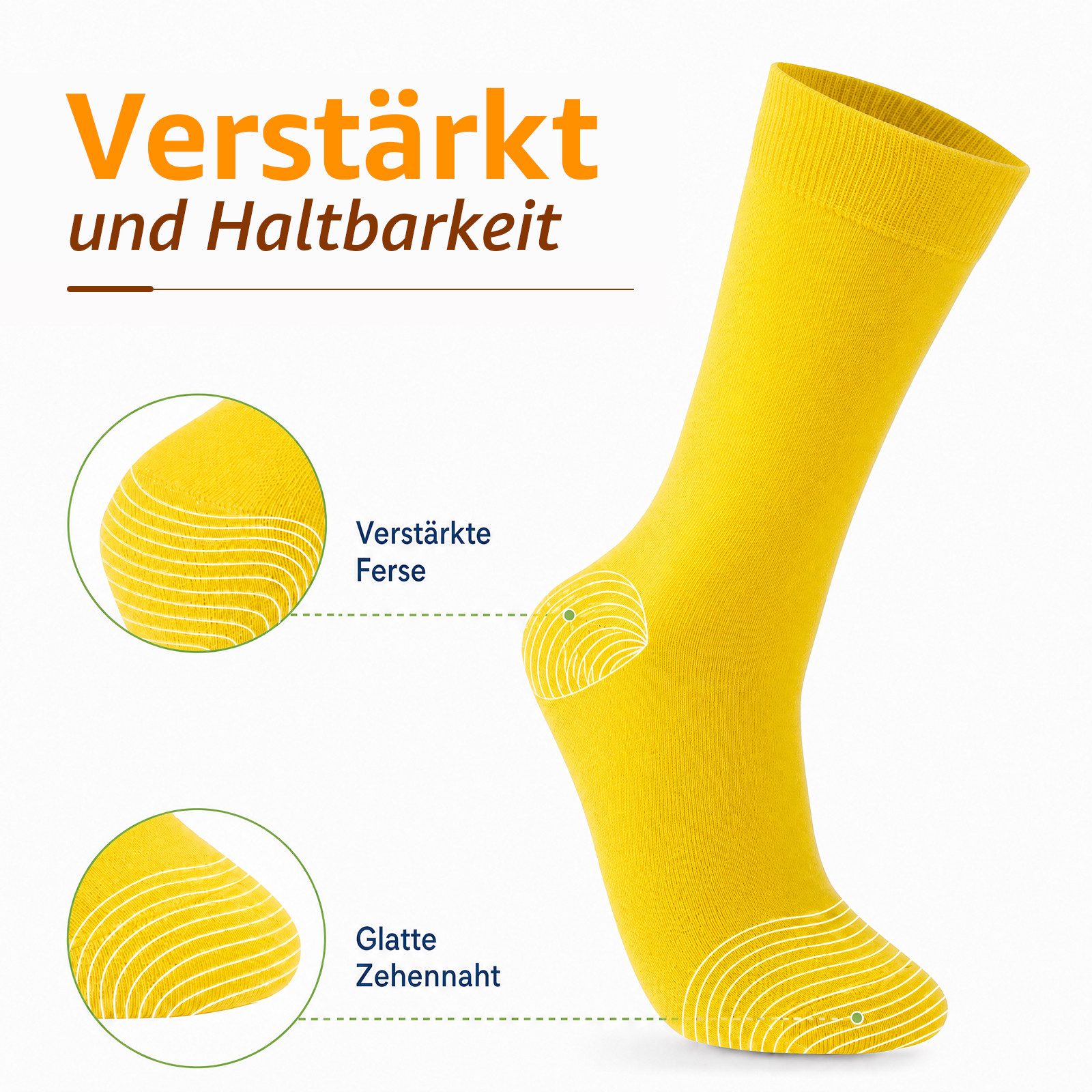 Vkele Businesssocken Bunte Socken (6-Paar) Geschenkpack einfarbige socken herrensocken, Crew Socken – Bild 3 von 5
