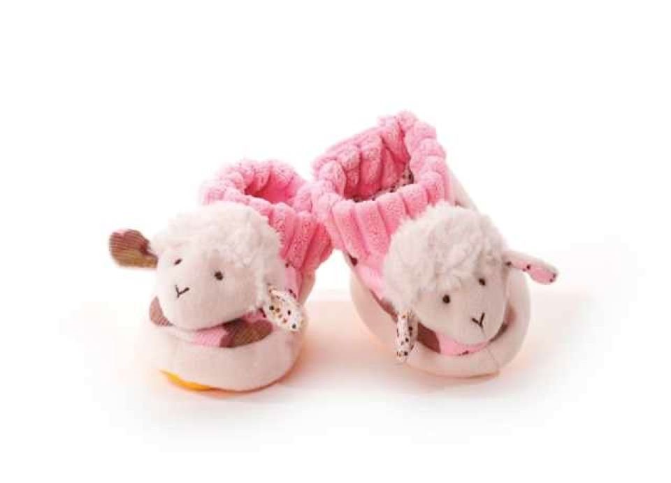 Teddys Rothenburg Babyschuhe Schaf creme-pink 0-10 Monate Krabbelschuh