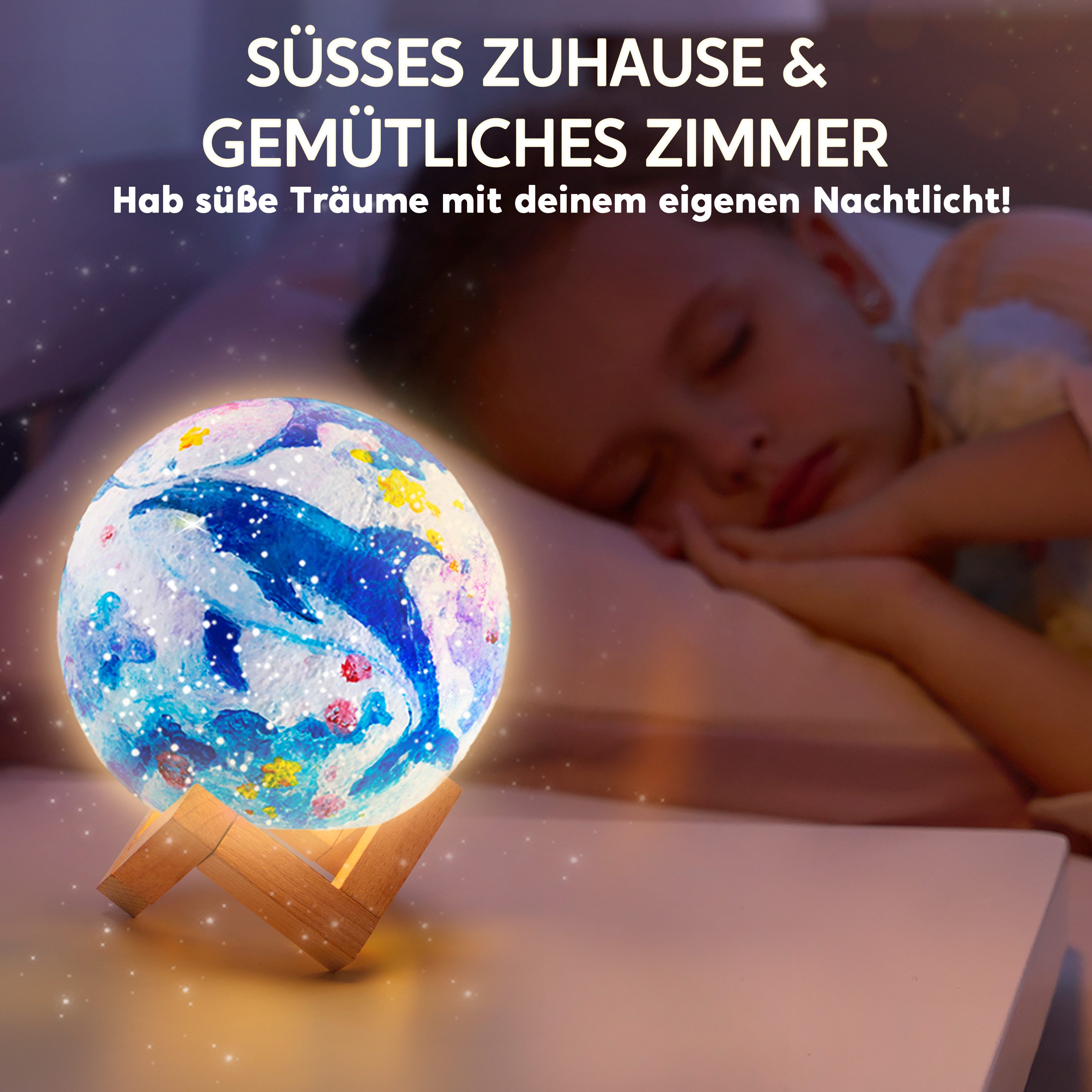 Klever Kits Bastelscheren Klever Kits Basteln MondLampe Malset,DIY Mond Lampe Malset Kreativ Set, (1-tlg) – Bild 4 von 5