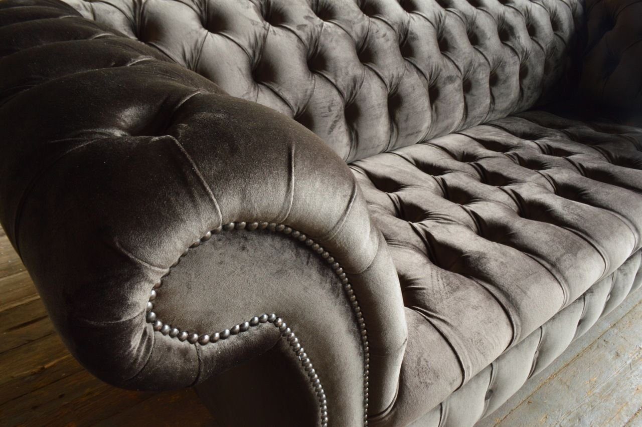 Garnitur Chesterfield-Sofa, Sofa Couch Design Polster Luxus Leder JVmoebel Sitz Chesterfield