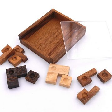 ROMBOL Denkspiele Spiel, Schiebespiel Platzwechsel - sehr anspruchsvolles Schiebepuzzle aus Holz, Holzspiel