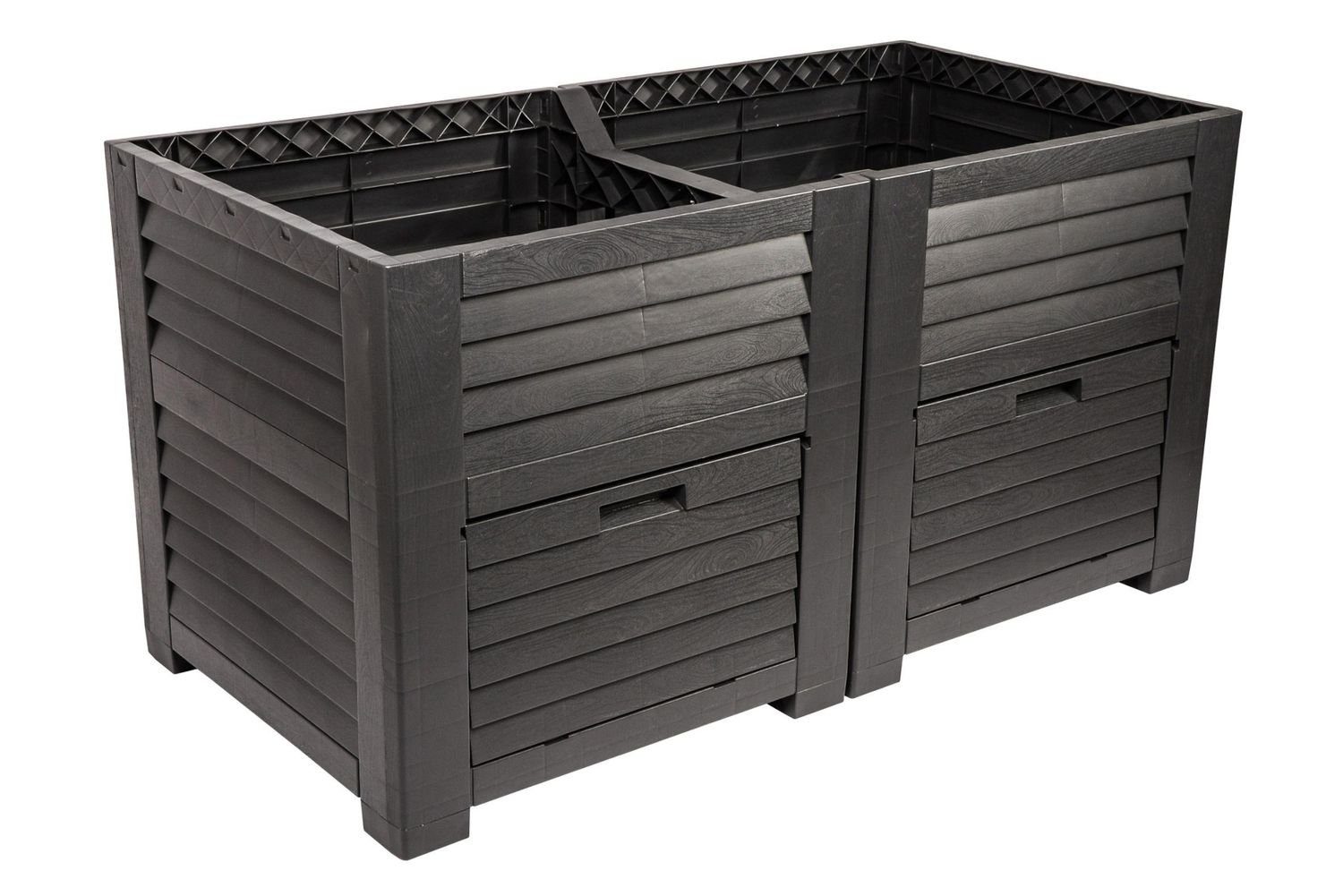 Jelenia Plast Hochbeet Hochbeet aus Kunststoff schwarz Pflanzkasten Kräuterbeet Gemüsebeet