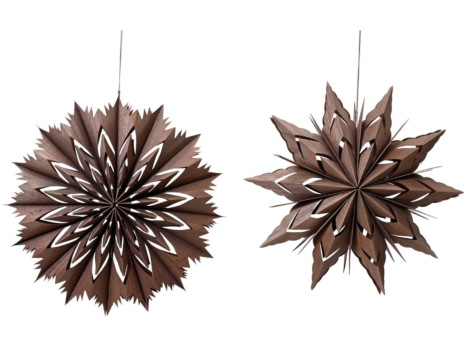 Decoris season decorations Dekohänger Dekoanhänger braun Stern Papier sortiert 40cm (1 Stück)