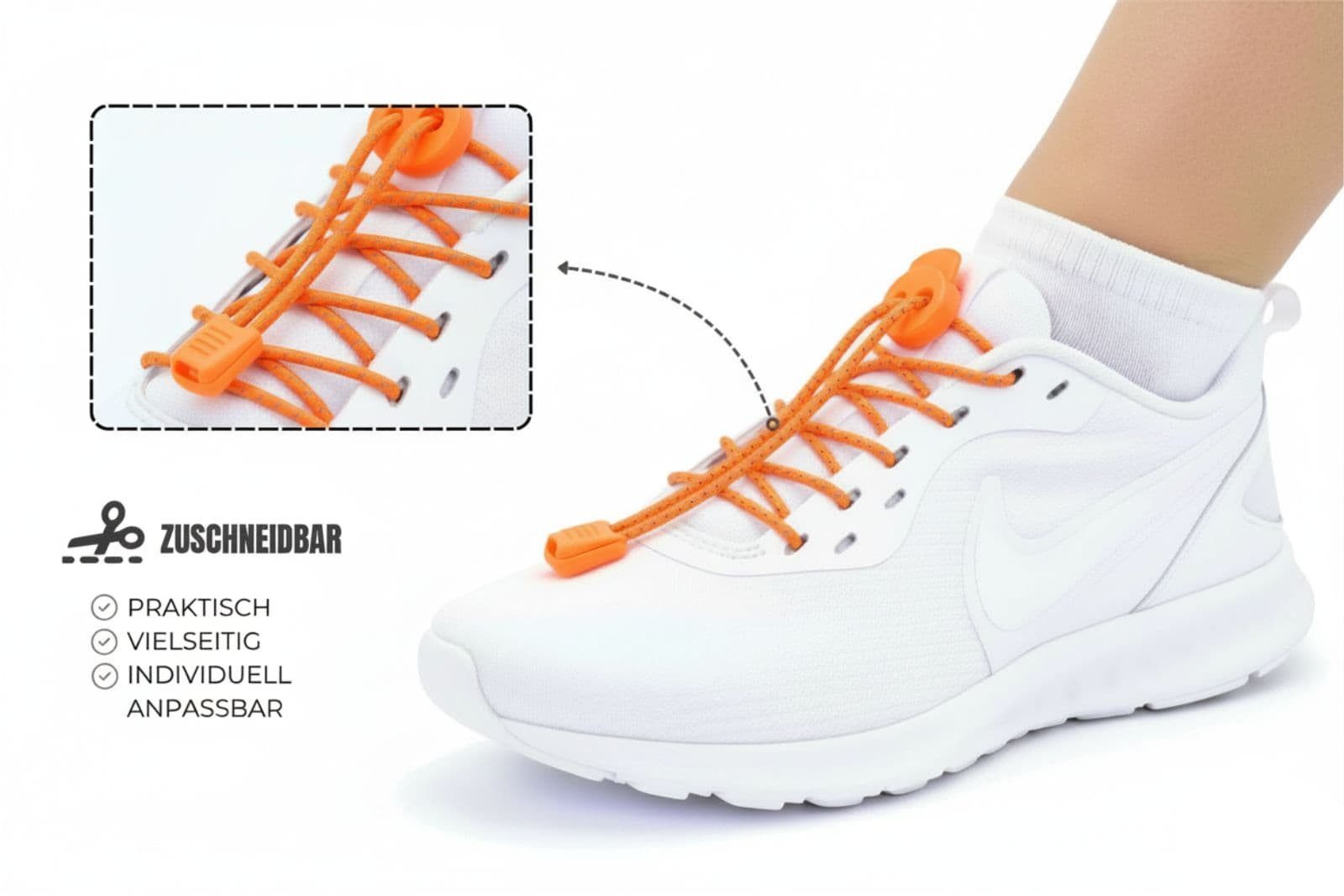 Ringelspitz Schnürsenkel easy & active - Elastische Schnürsenkel ohne Binden, - Ø 3 mm - Flexible, reflektierende Schnürsenkel für Sport und Alltag